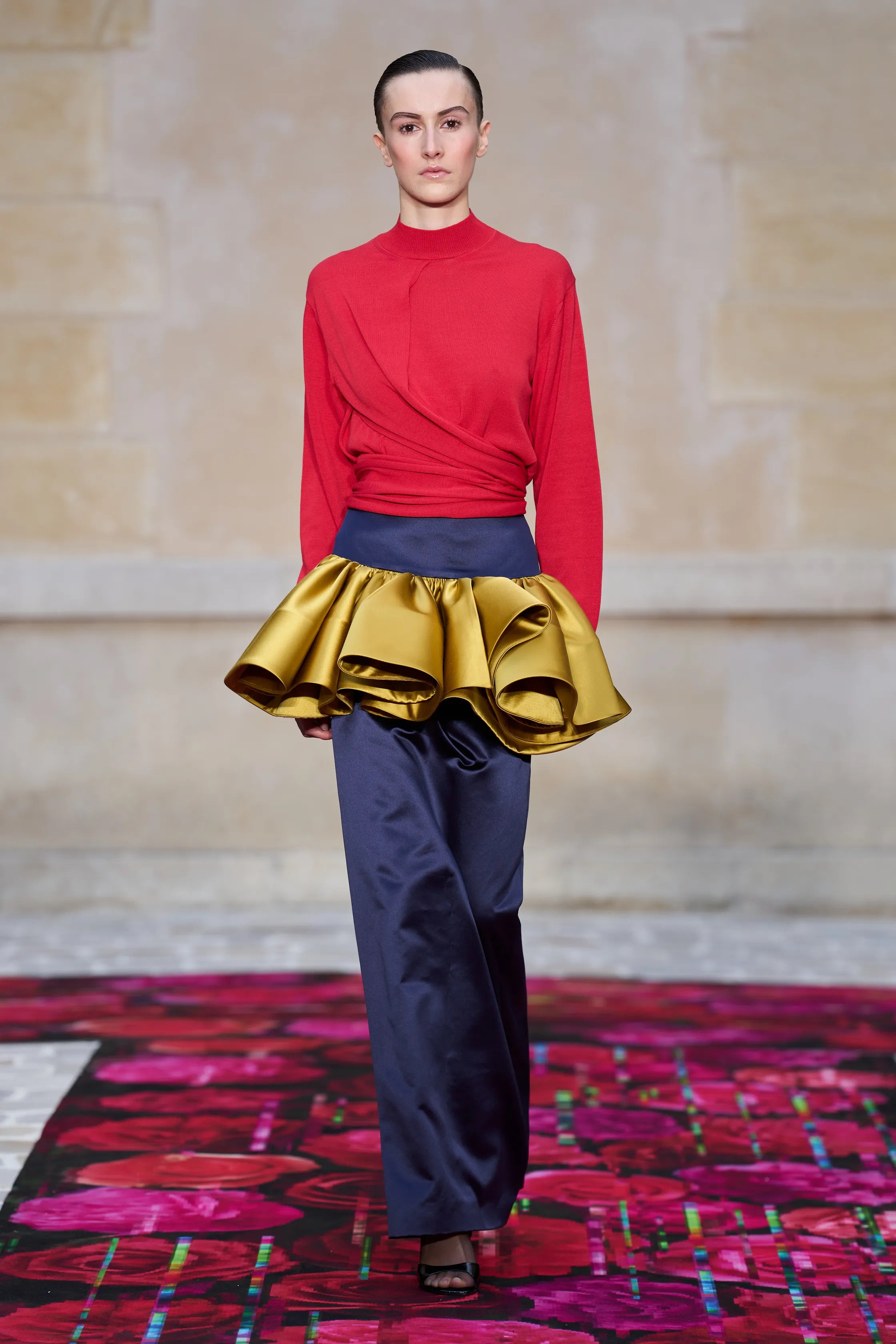 Wrap Silk And Cotton Sweater in Red