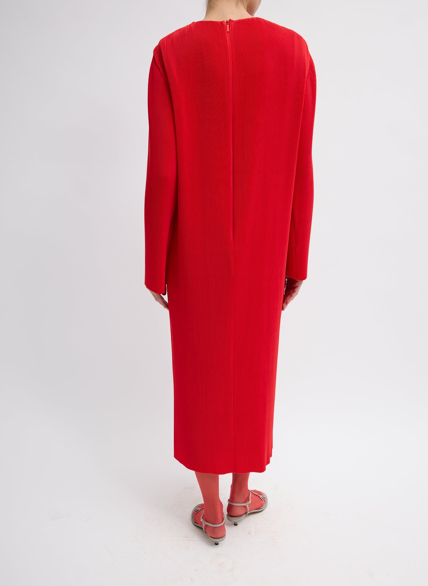 PLISSE MIDI DRESS