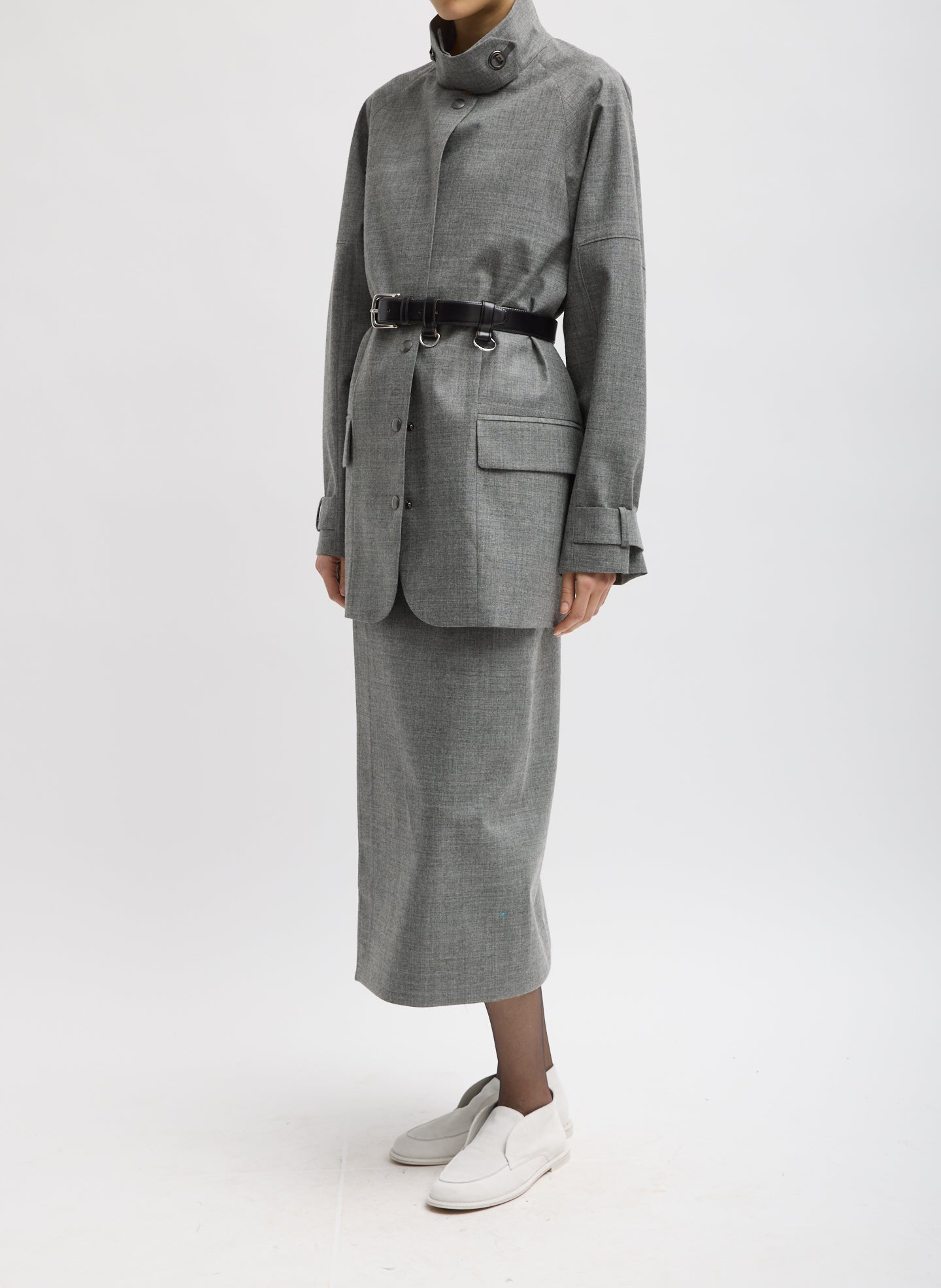 TECHY BONDED WOOL OLIVIER BLAZER