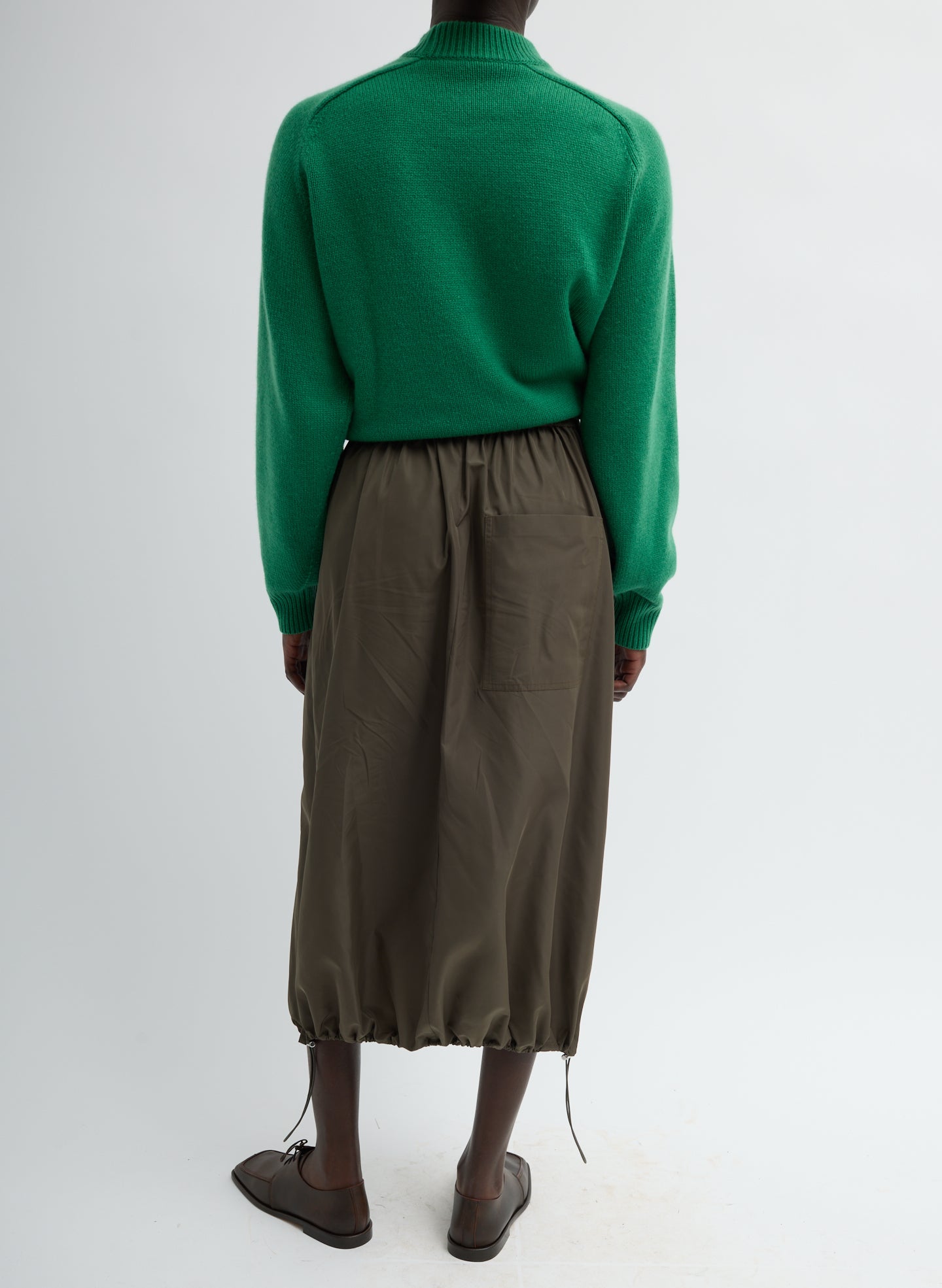 ITALIAN SPORTY NYLON MIDI ANORAK SKIRT