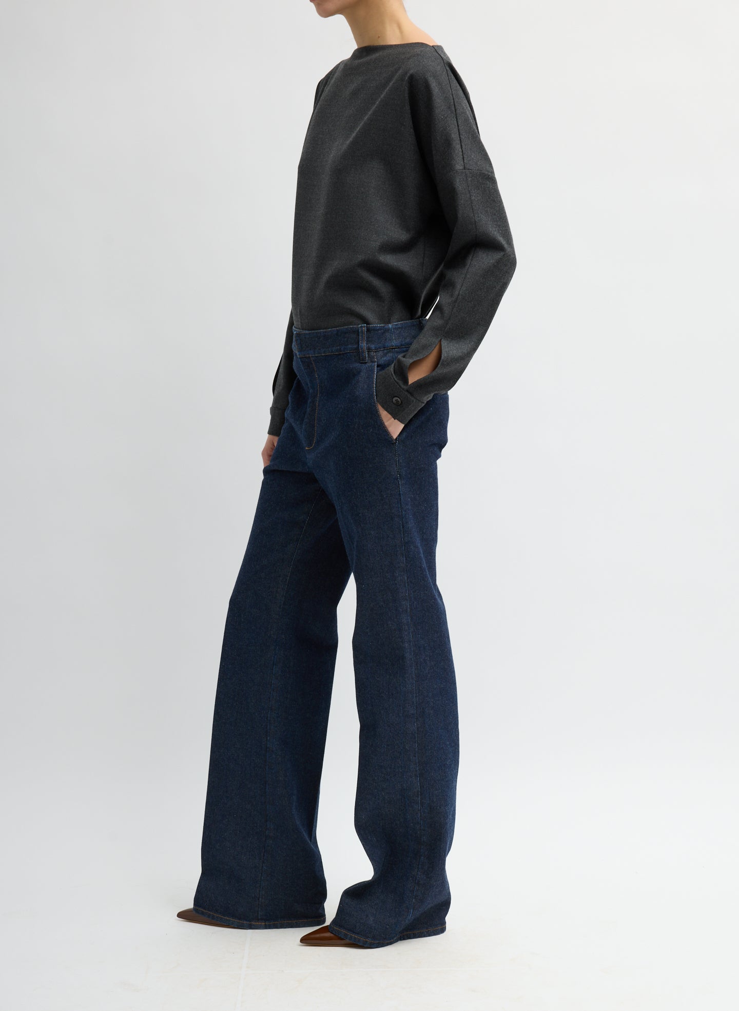 INDIGO DENIM PAT TROUSER JEAN