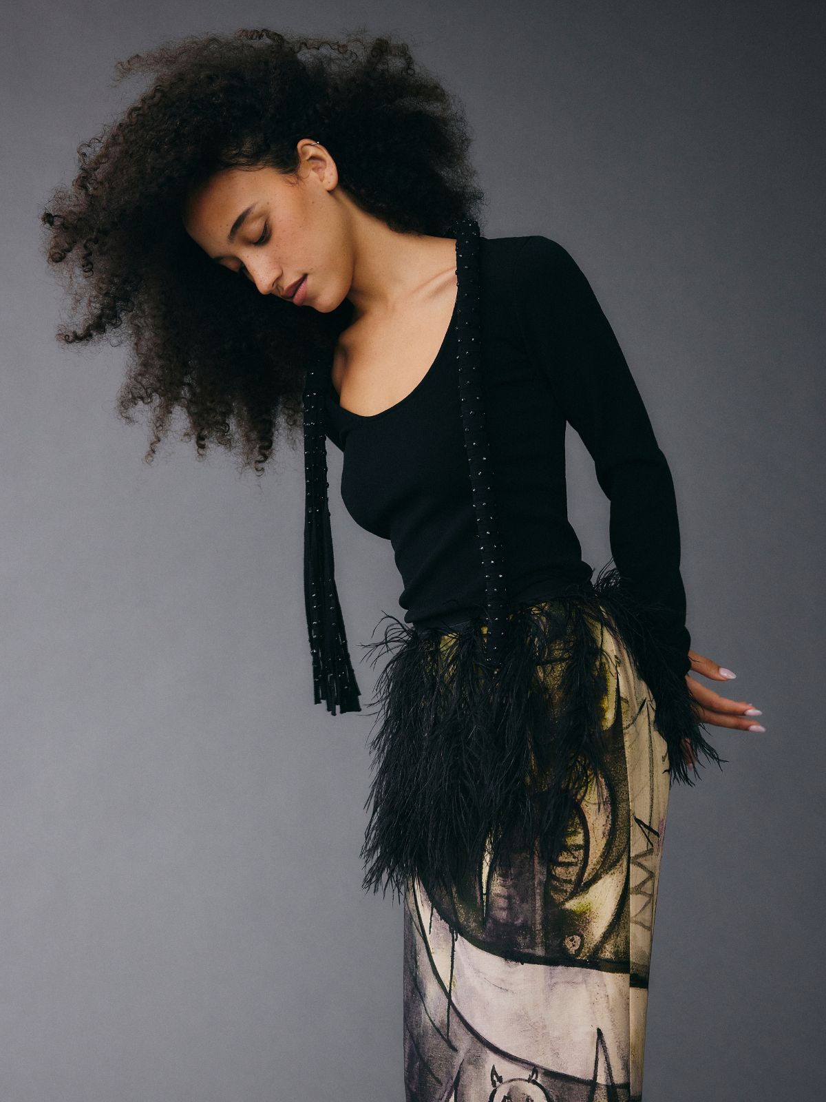 Lou Skirt with Feathers