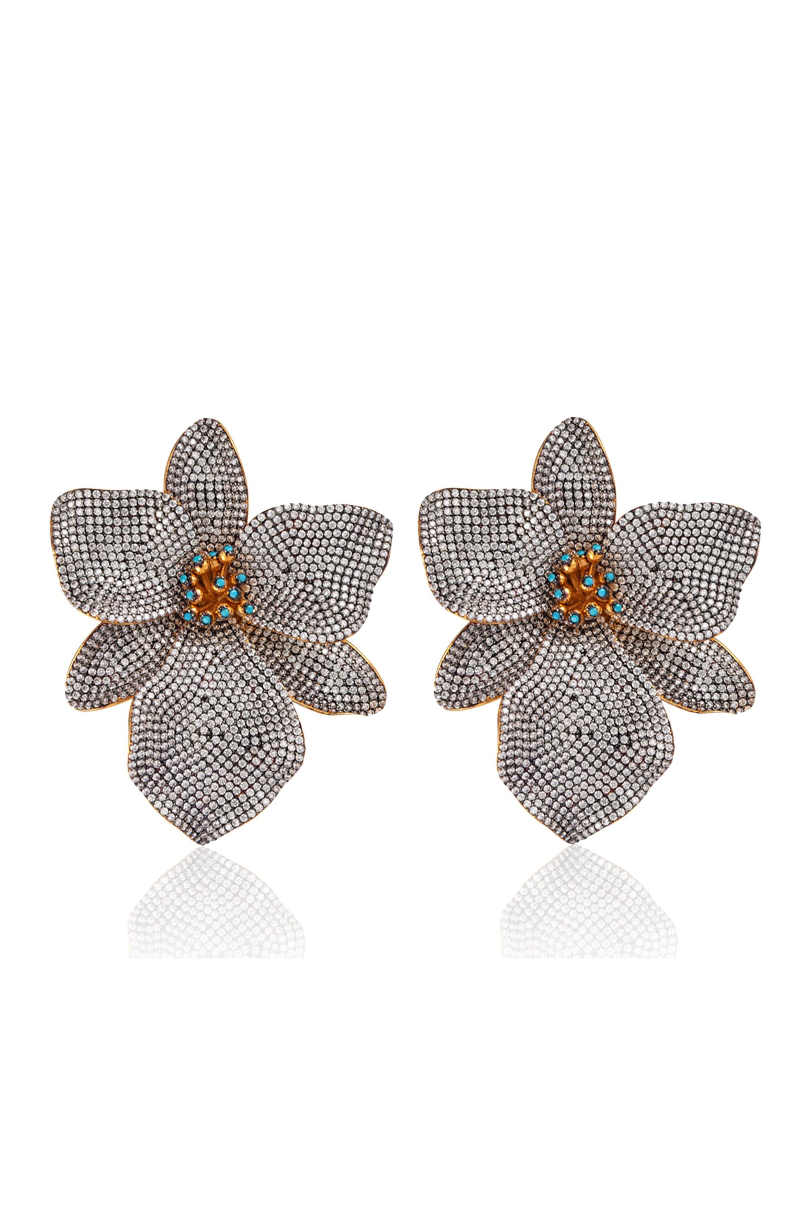 Singapore Orchids Earrings - Blue