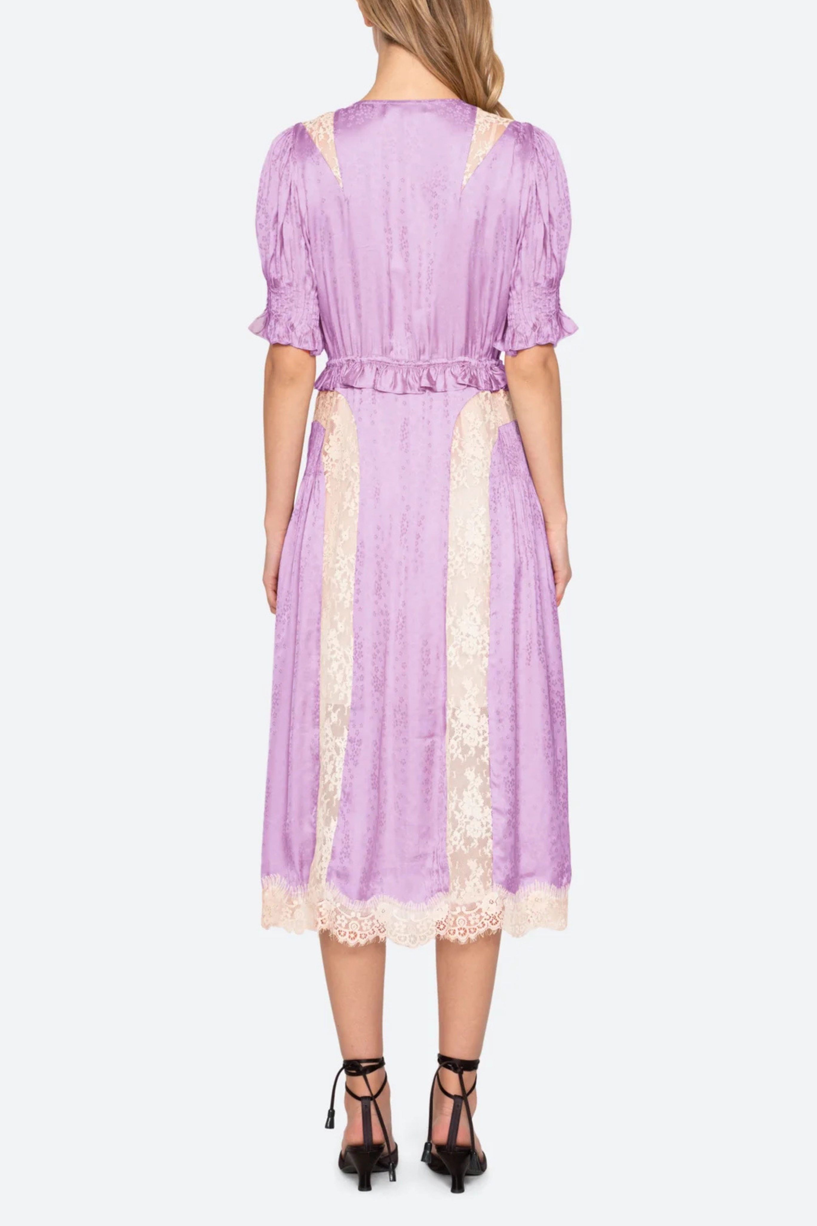 Ethel Puff Midi Dresss in Lilac