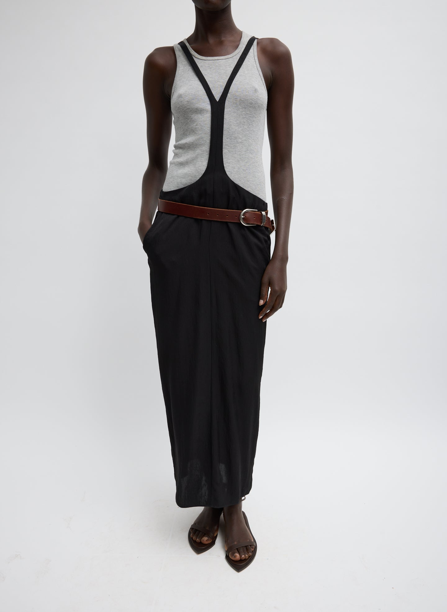 SUMMER ACETATE CRINKLE OVERALL SKIRT