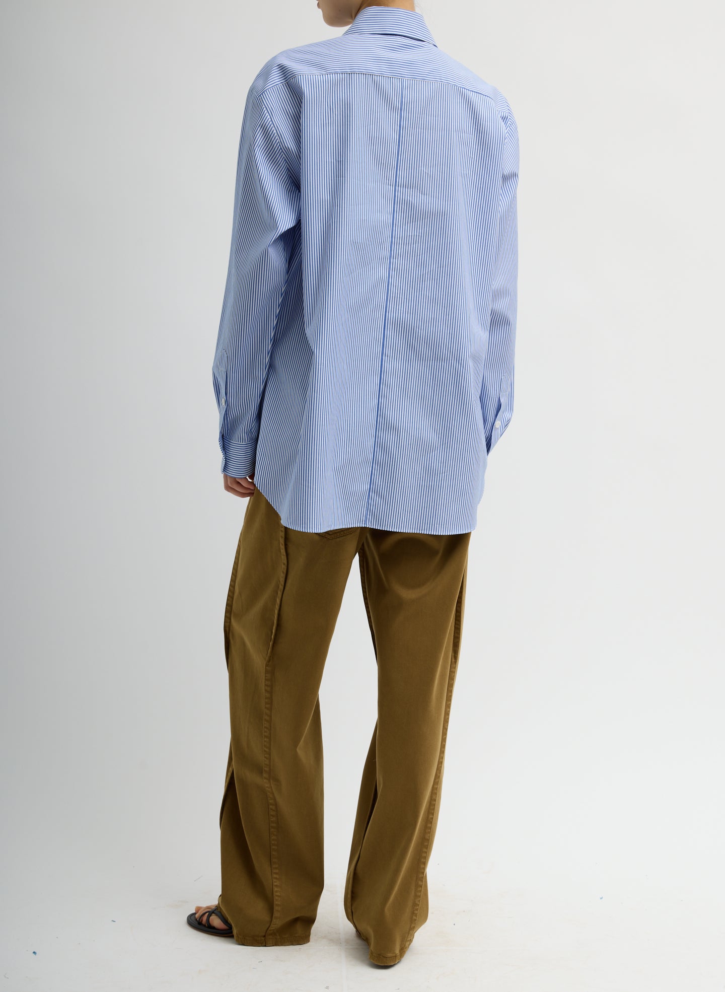 STRIPED SHIRTING EASY TUXEDO SHIRT