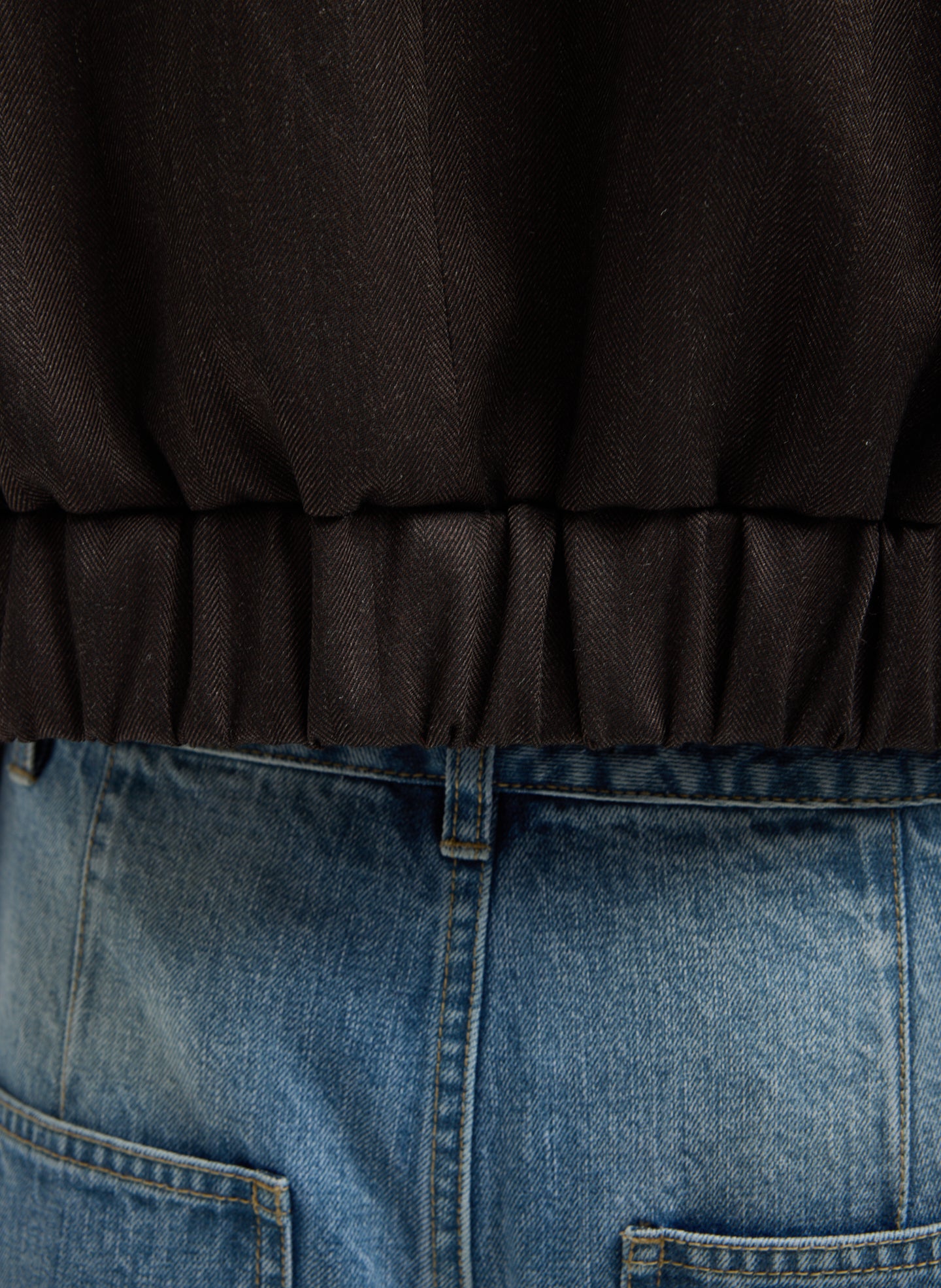 HERRINGBONE SUITING CROPPED BLAZER