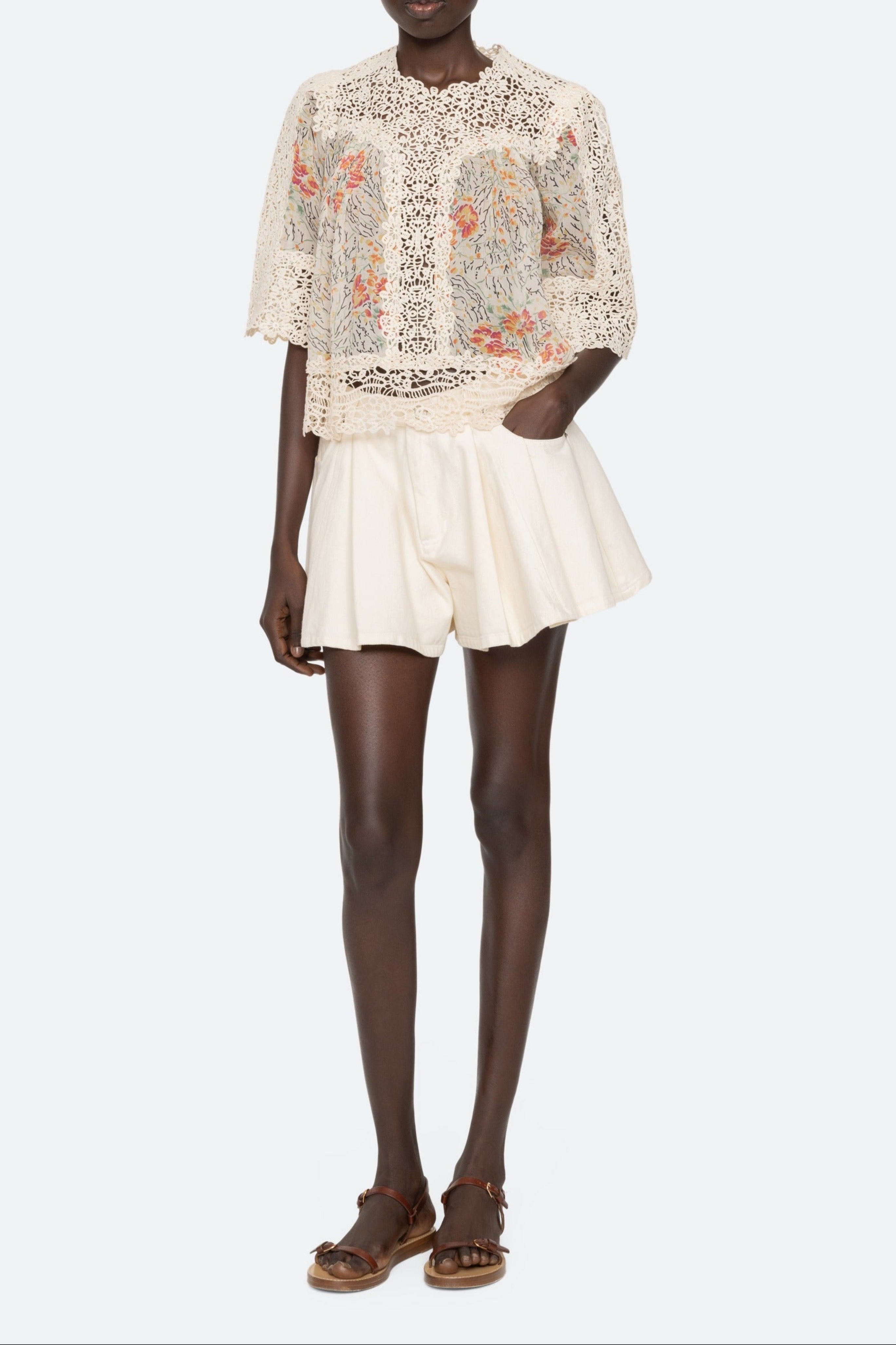 LUISA PRINT S/SLV TOP (D1)