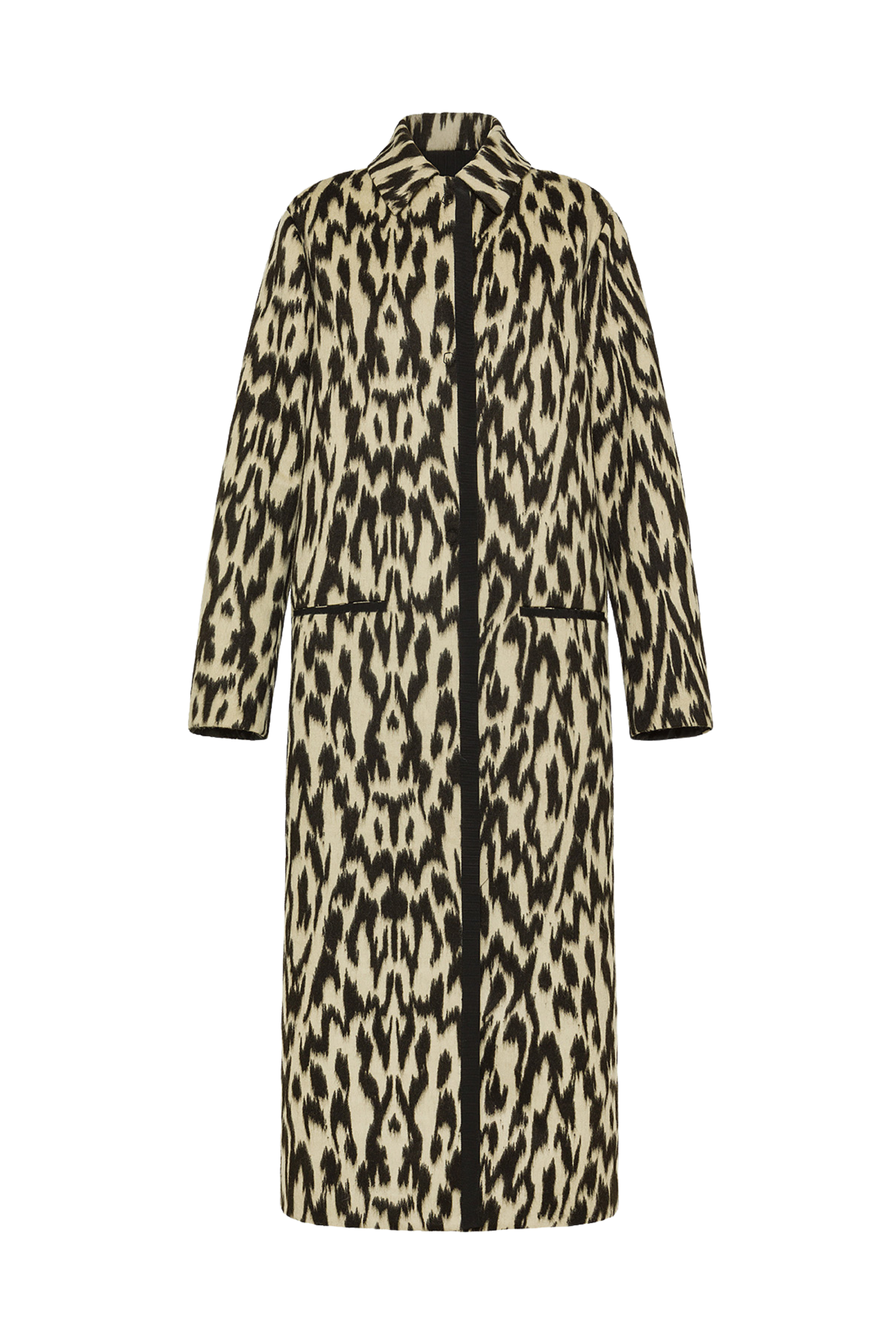 "Moiree" Jacquard Long Coat