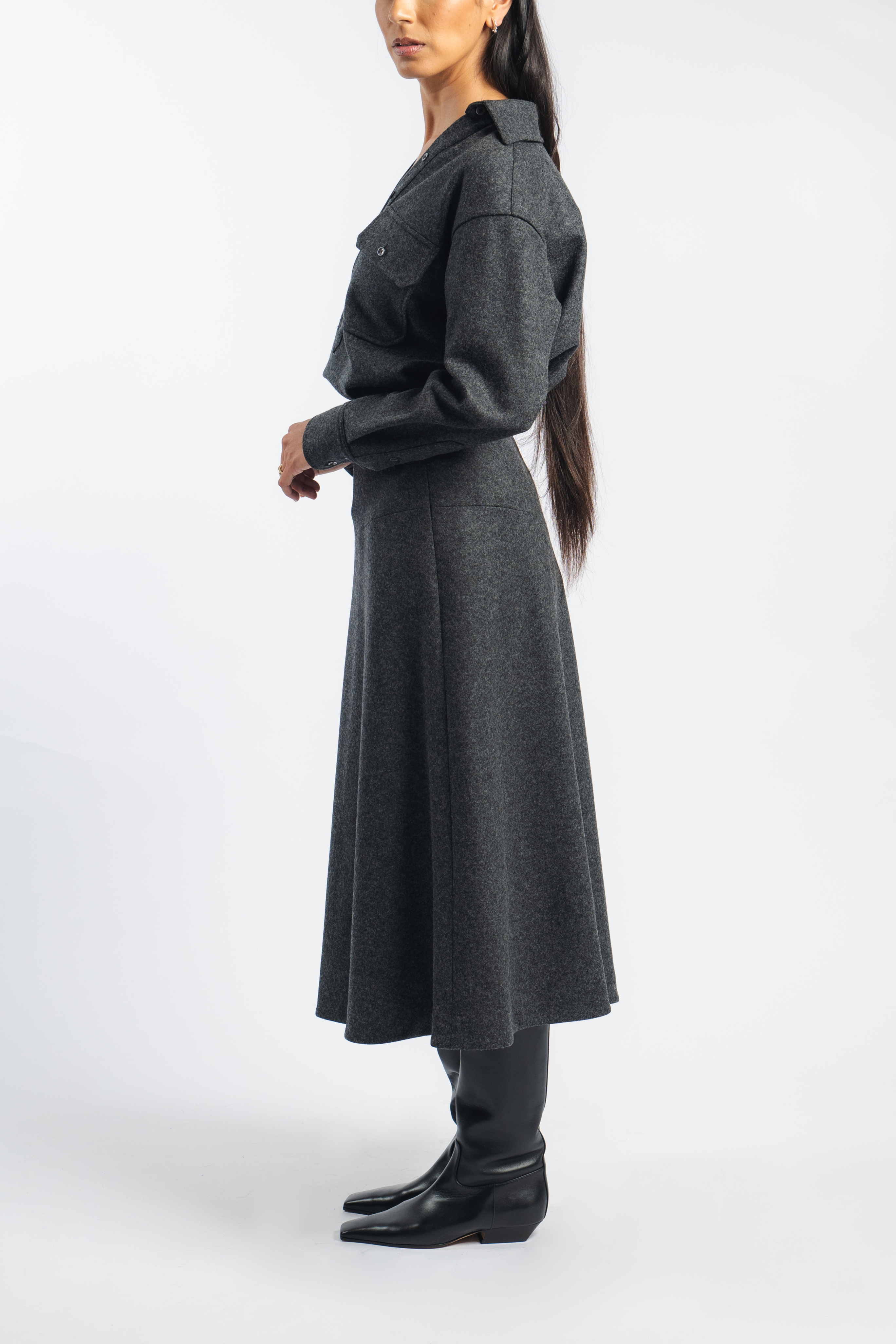 Draped Skirt in Gray