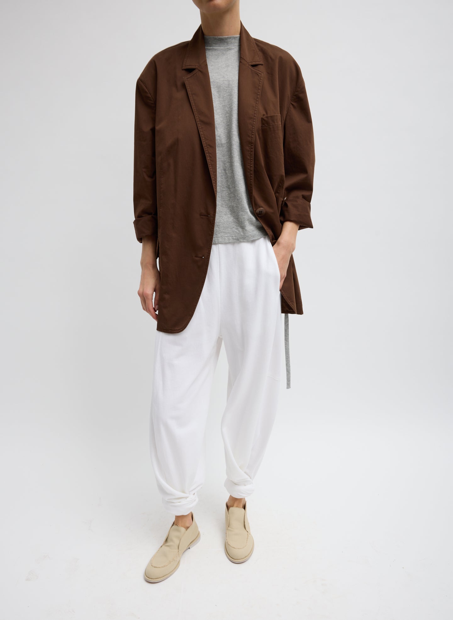 GARMENT DYED SILK COTTON LIAM BLAZER