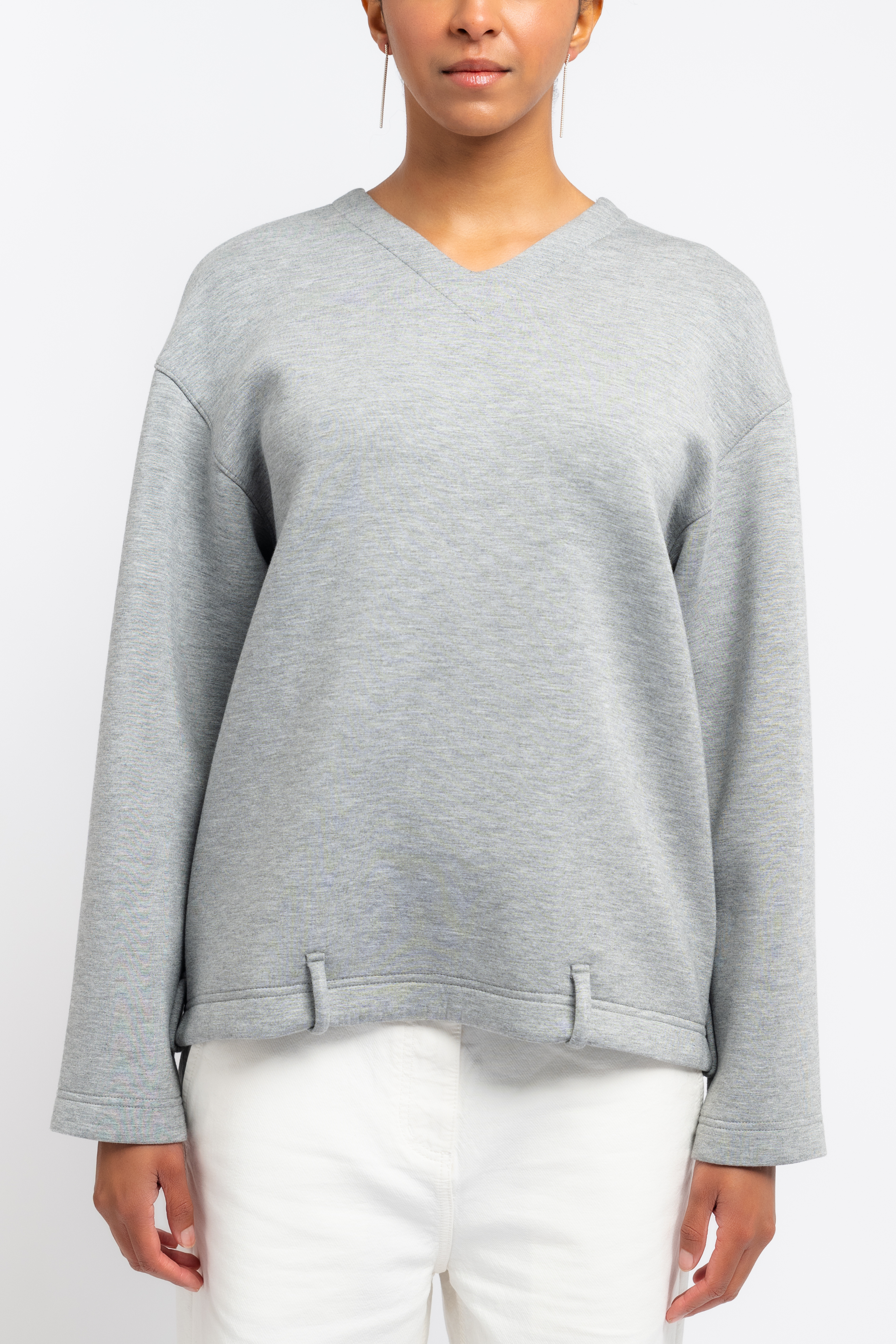 Bonded Viscose Easy V-Neck Top