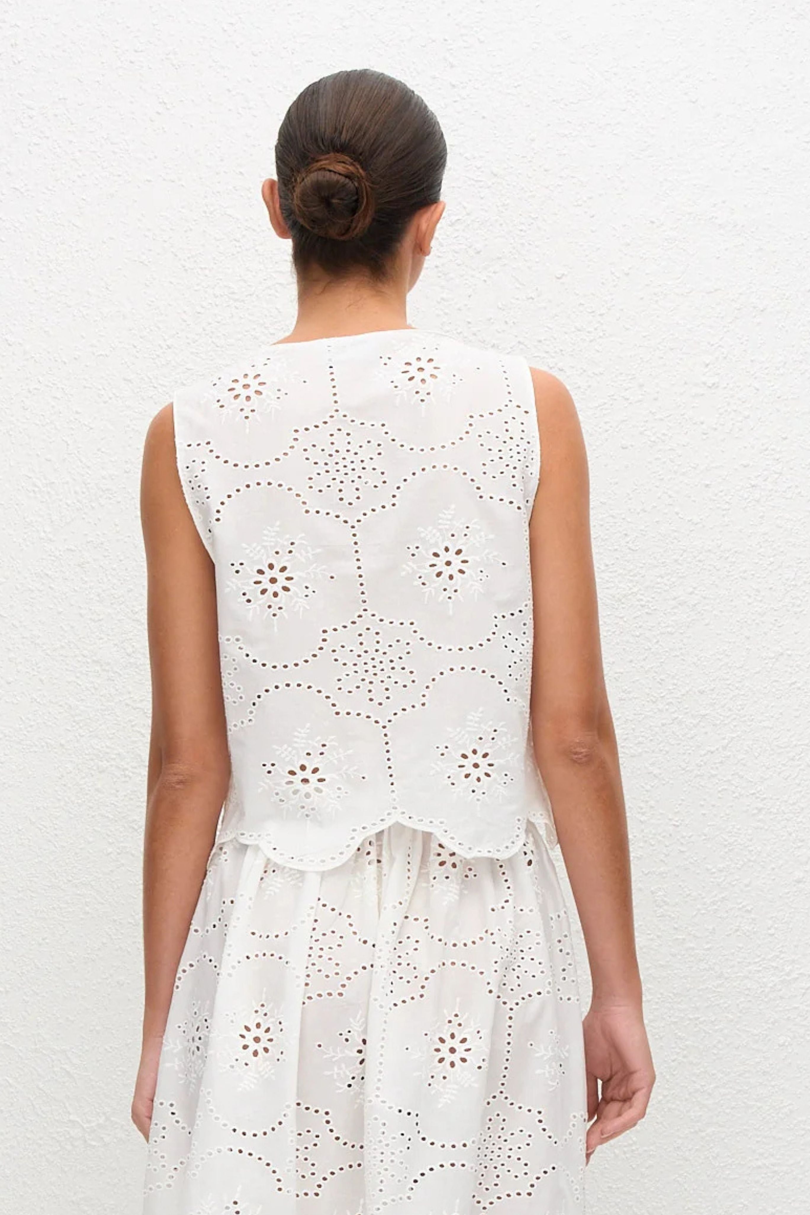 Broderie Tie Blouse
