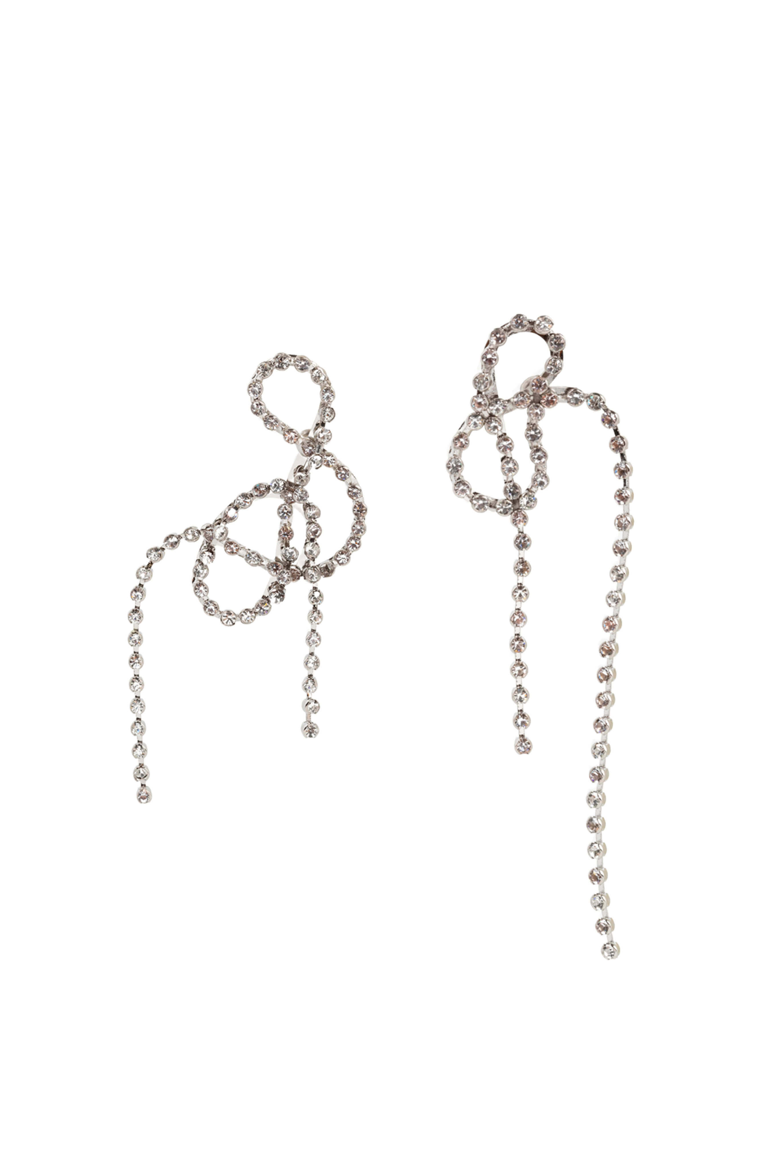 Asymmetrical Strass Chain Earrings