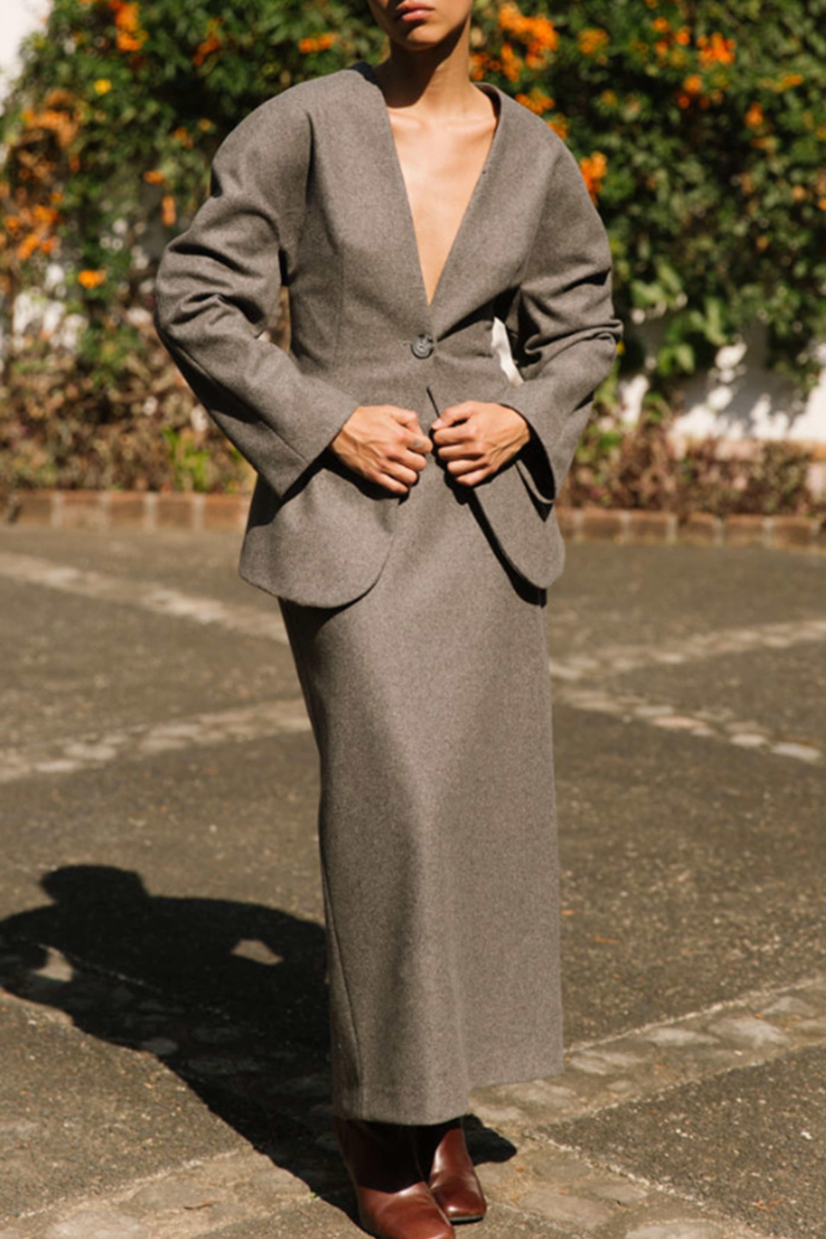 Wool Circular Sleeve Blazer