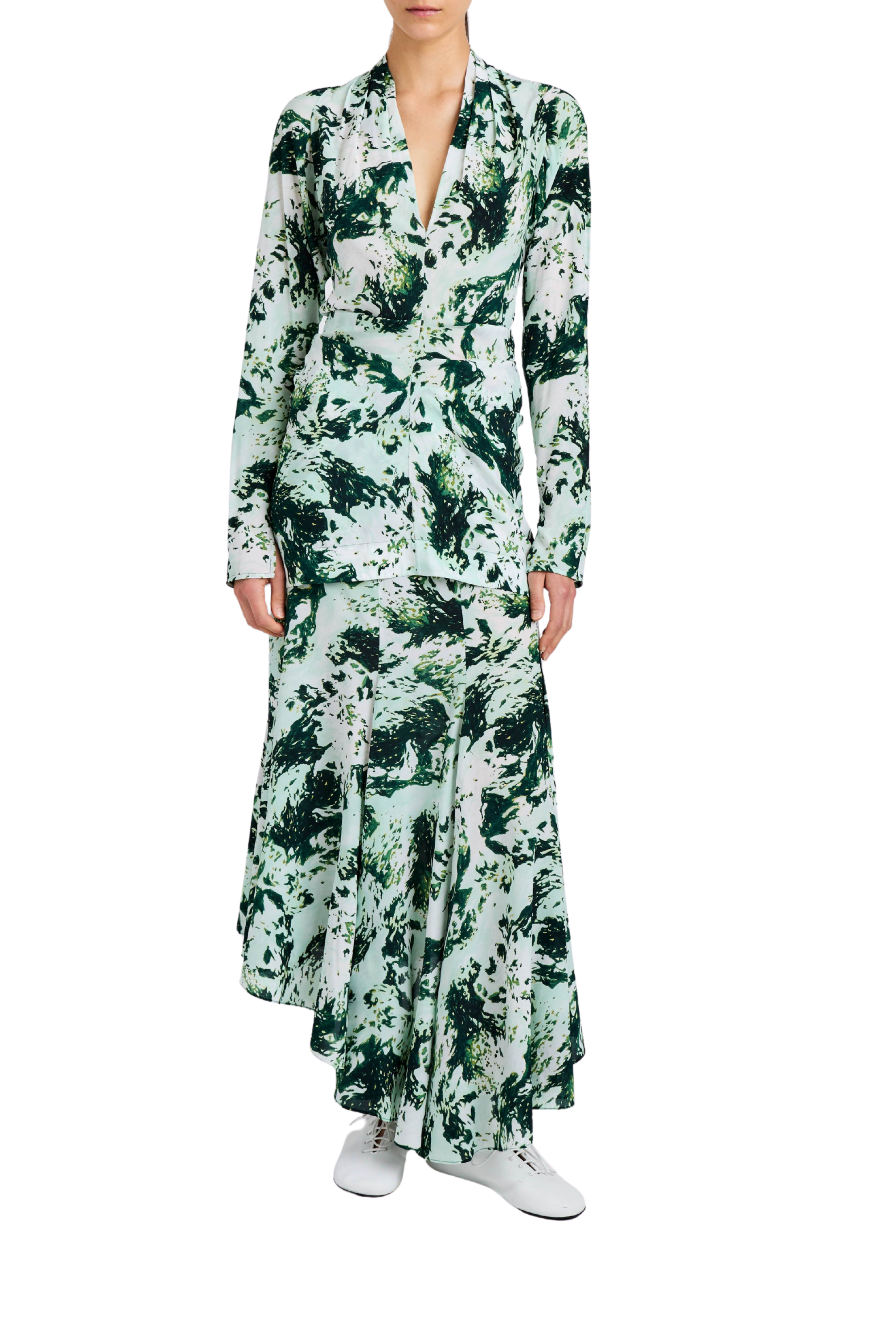 Adela Top In Printed Silk Viscose