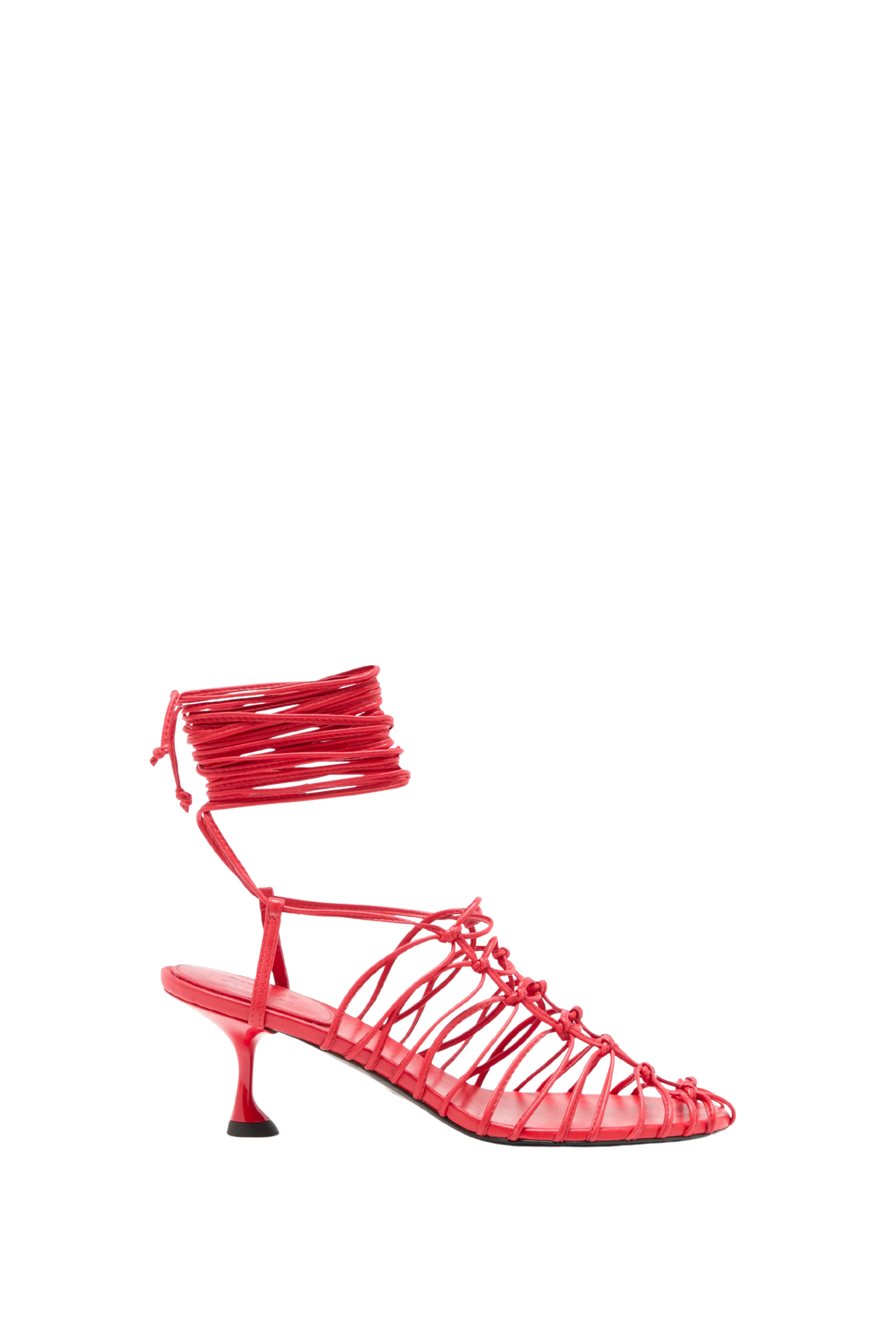 Tee Knot Sandals In Nappa - Scarlet