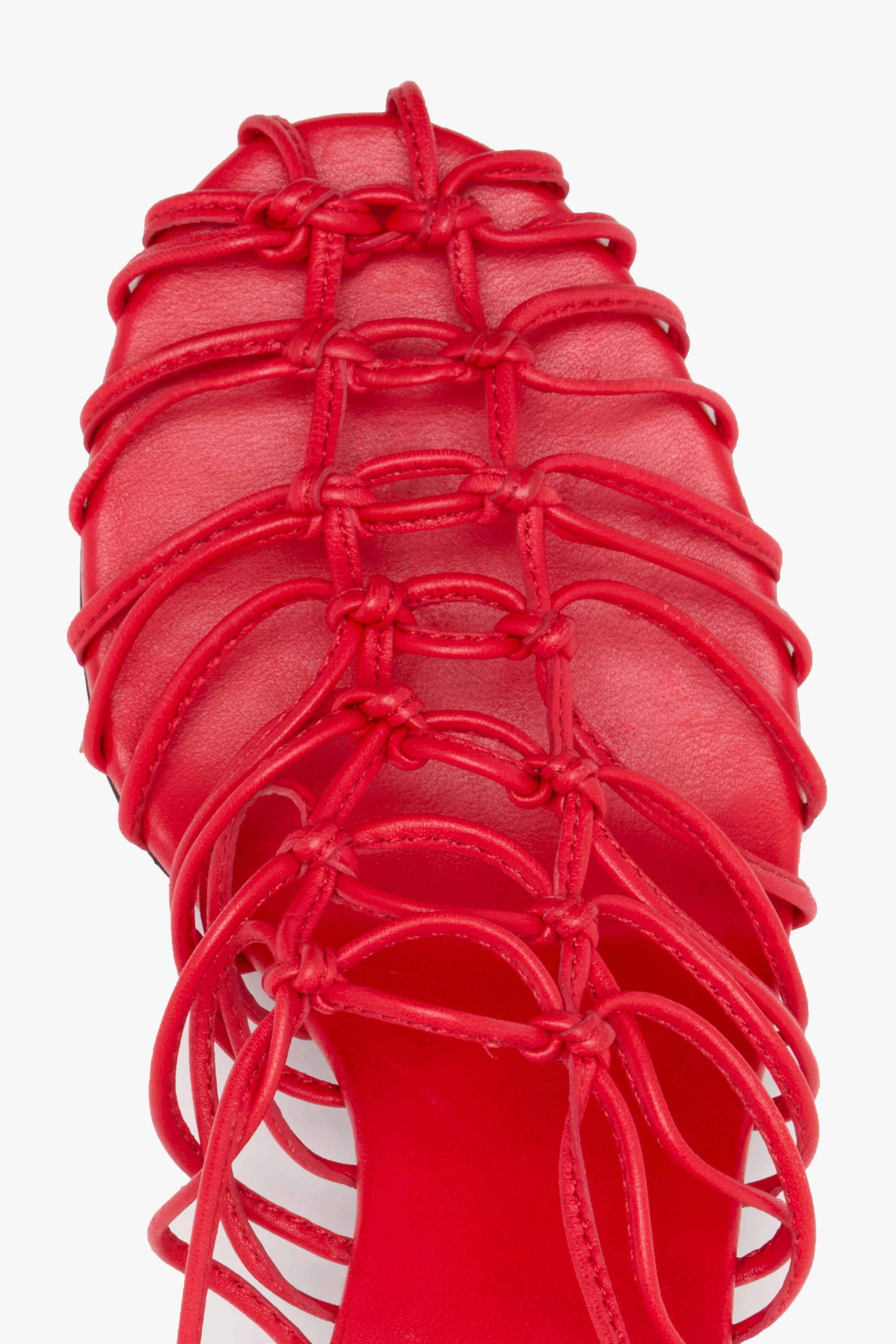Tee Knot Sandals In Nappa - Scarlet