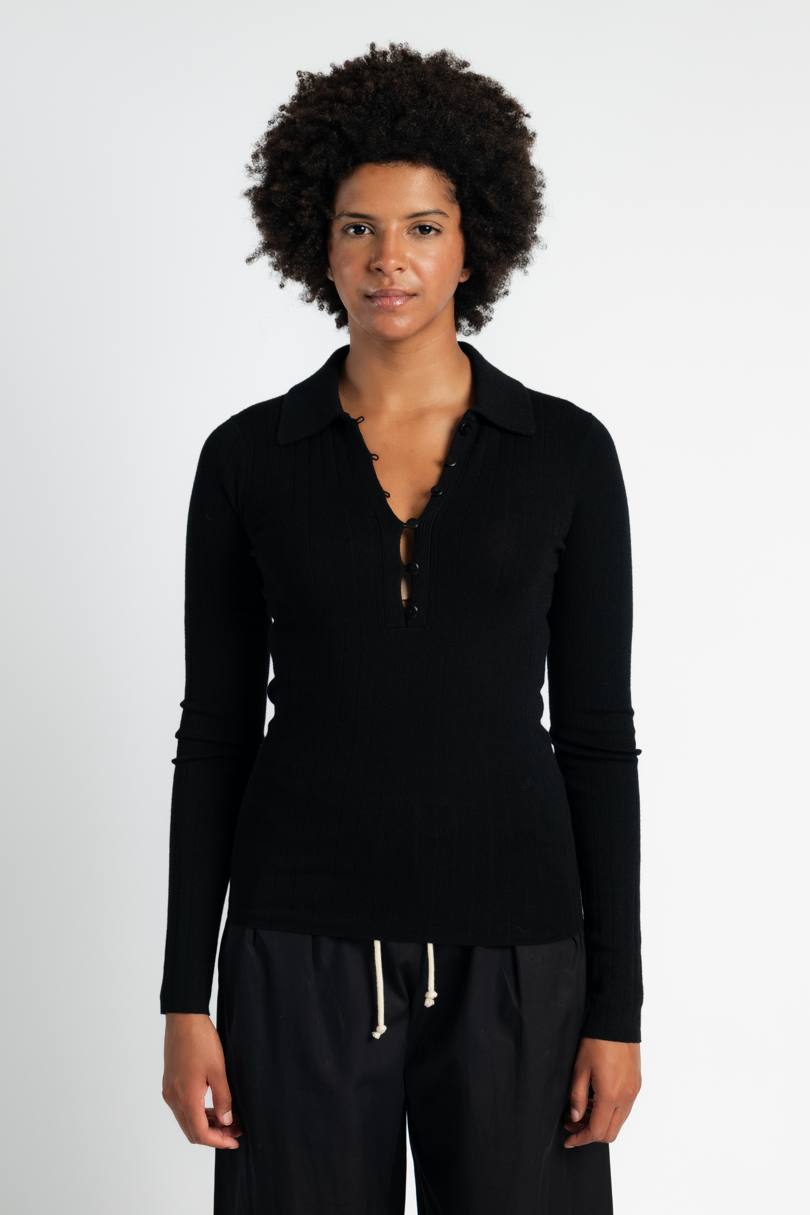 Kissing Placket Black Polo