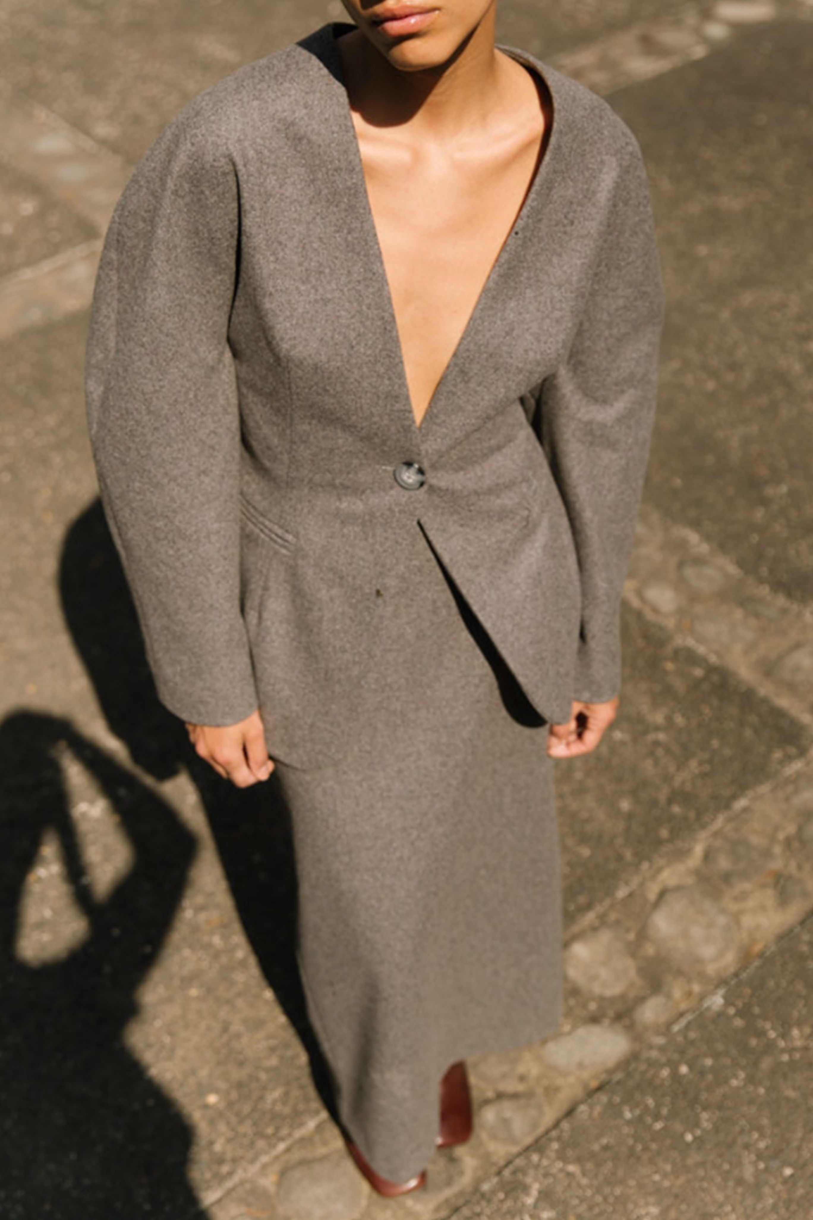 Wool Circular Sleeve Blazer