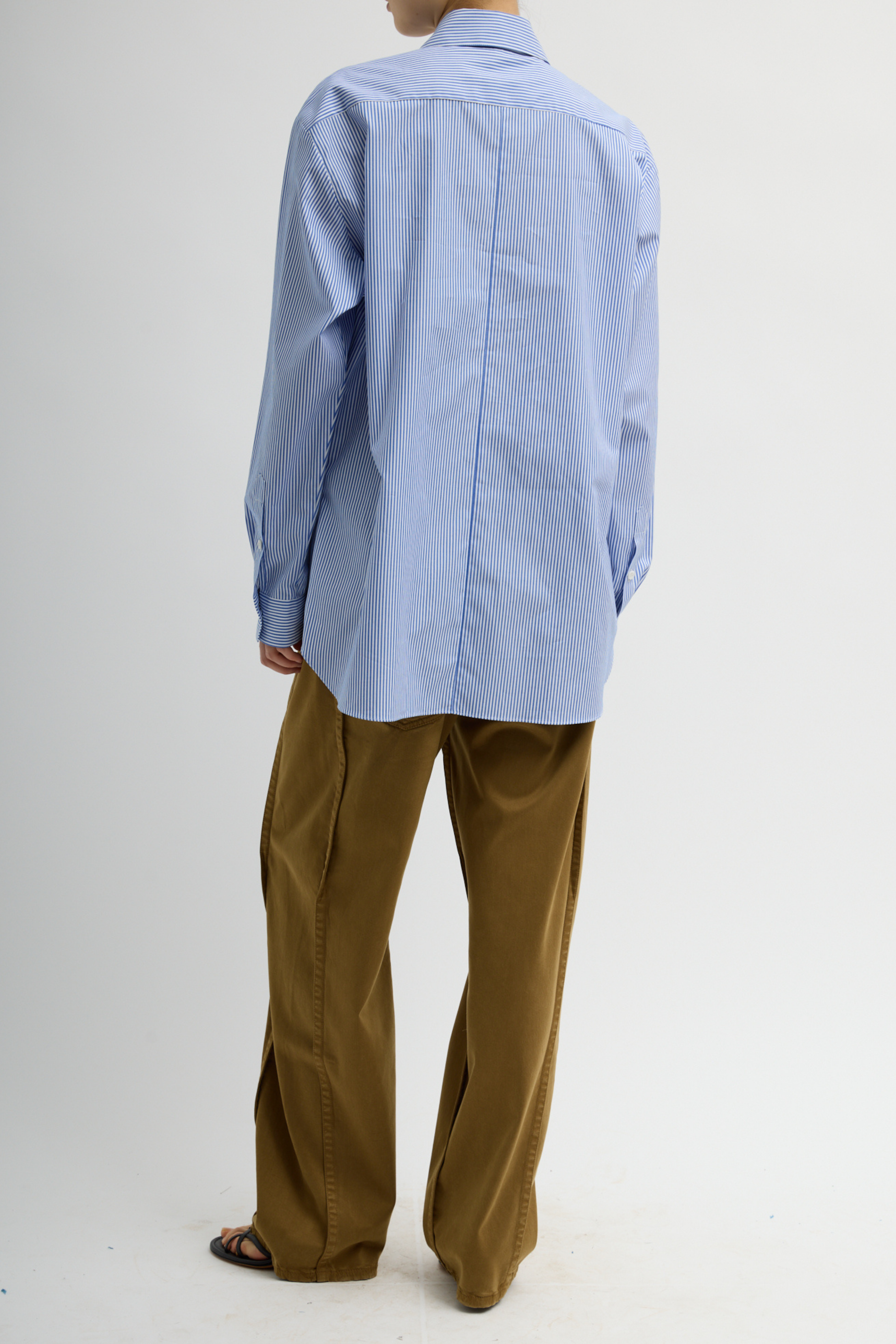 Striped Shirting Easy Tuxedo Shirt