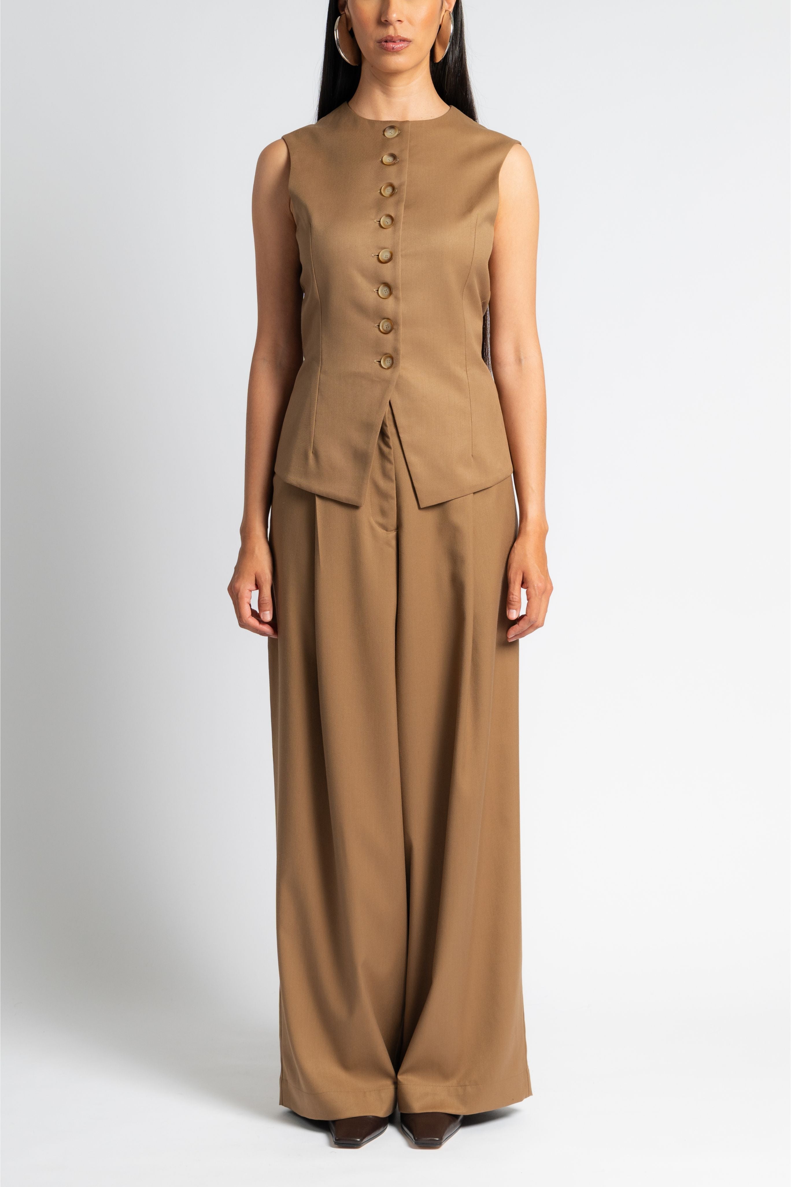 Wide Leg Pleated Trouser