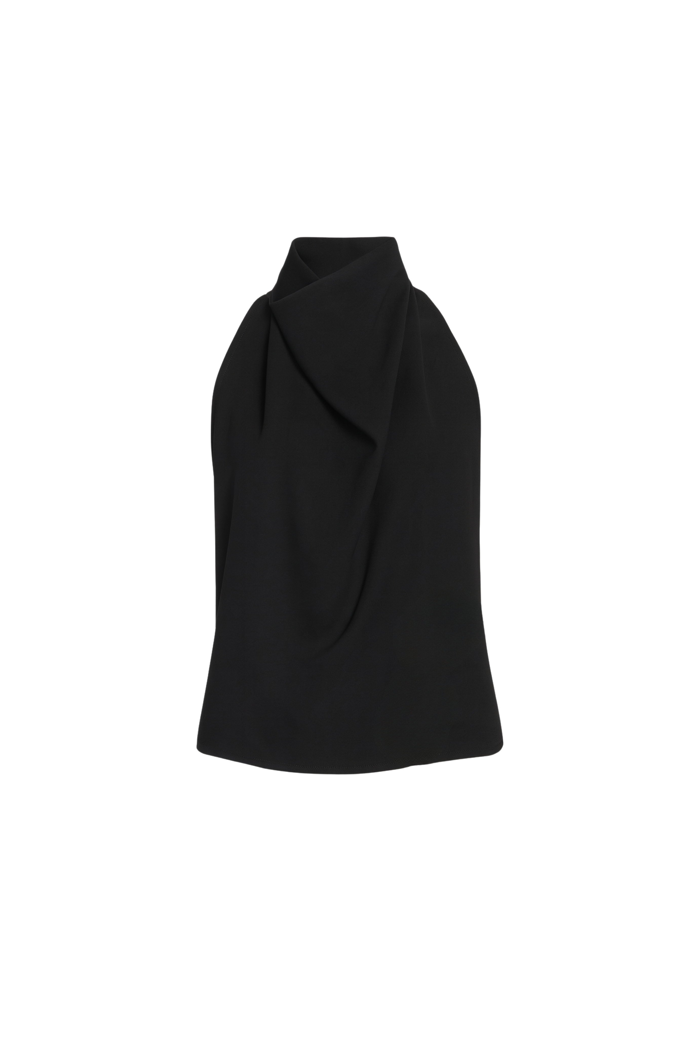 Crepe Scarf Top in Black
