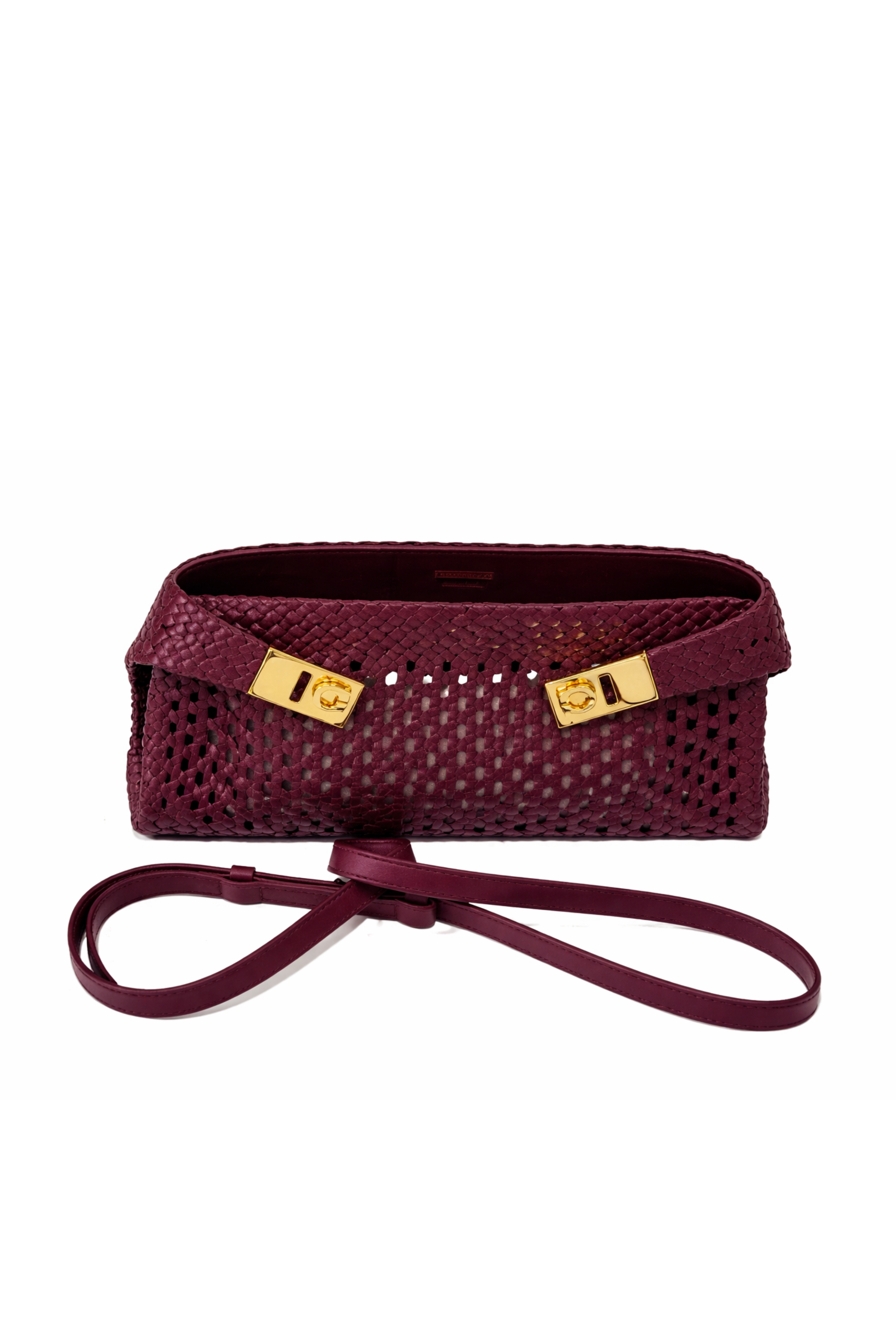 Hug Intreccio Crossbody Bag in Plum
