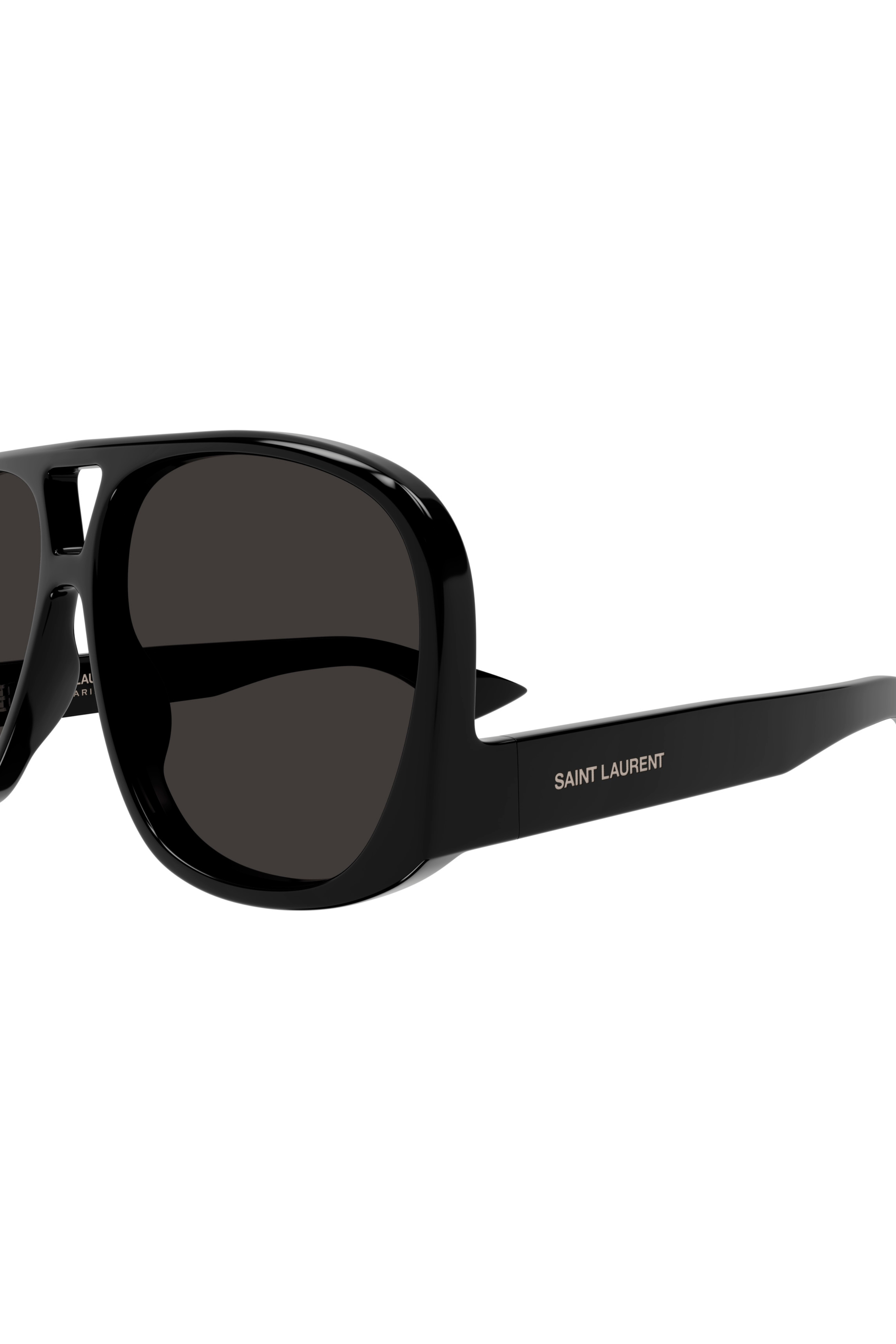 SAINT LAURENT Shiny Pilot Frame Sunglasses