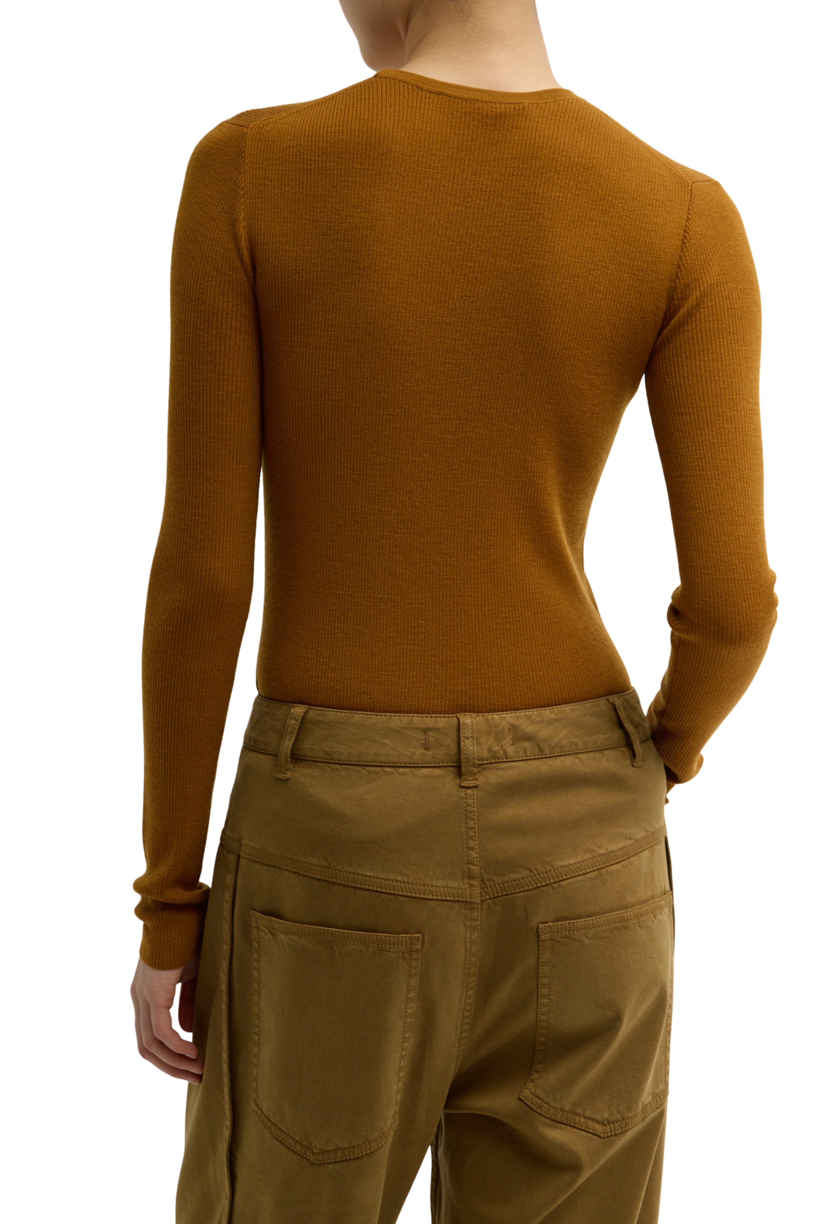Feather Weight Ribbed Sweater Crewneck Pullover