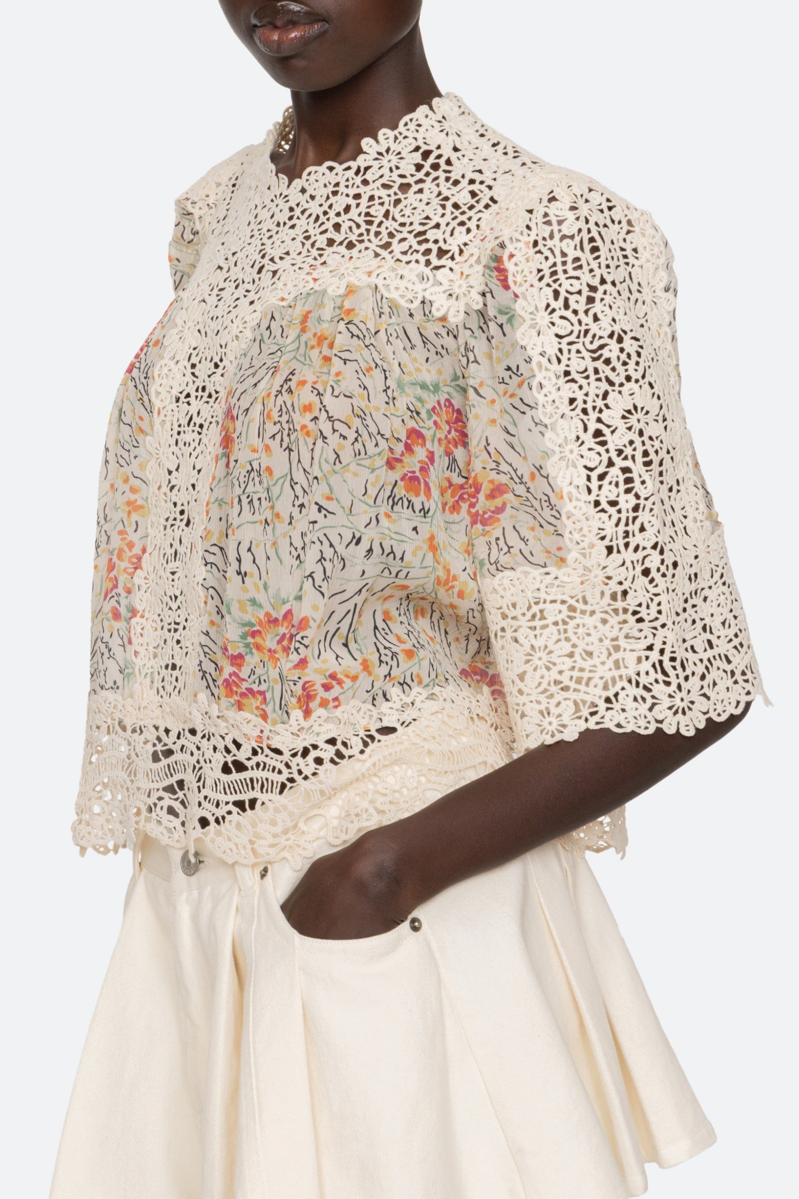 LUISA PRINT S/SLV TOP (D1)