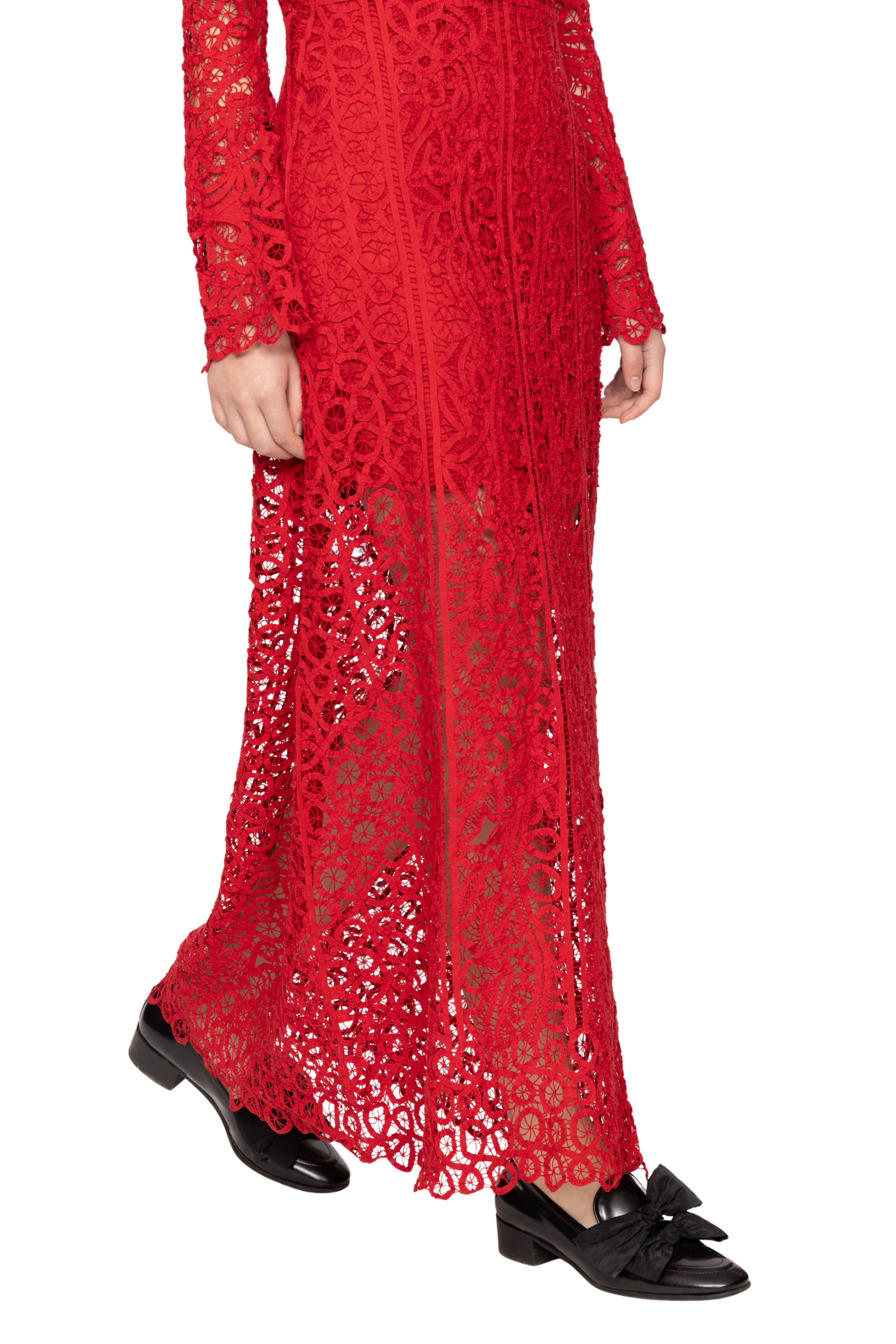 Adelina Battenberg Lace Maxi Dress