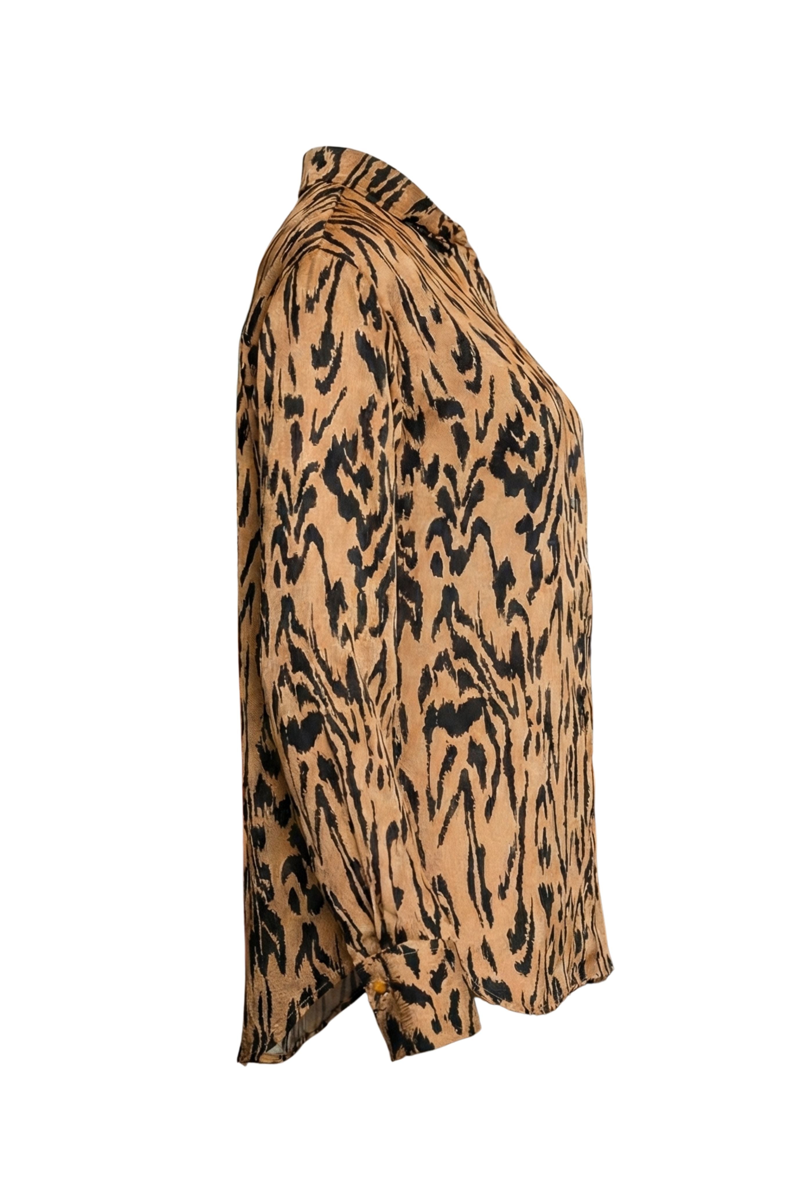 "Moiree" Print Satin Oversized Shirt