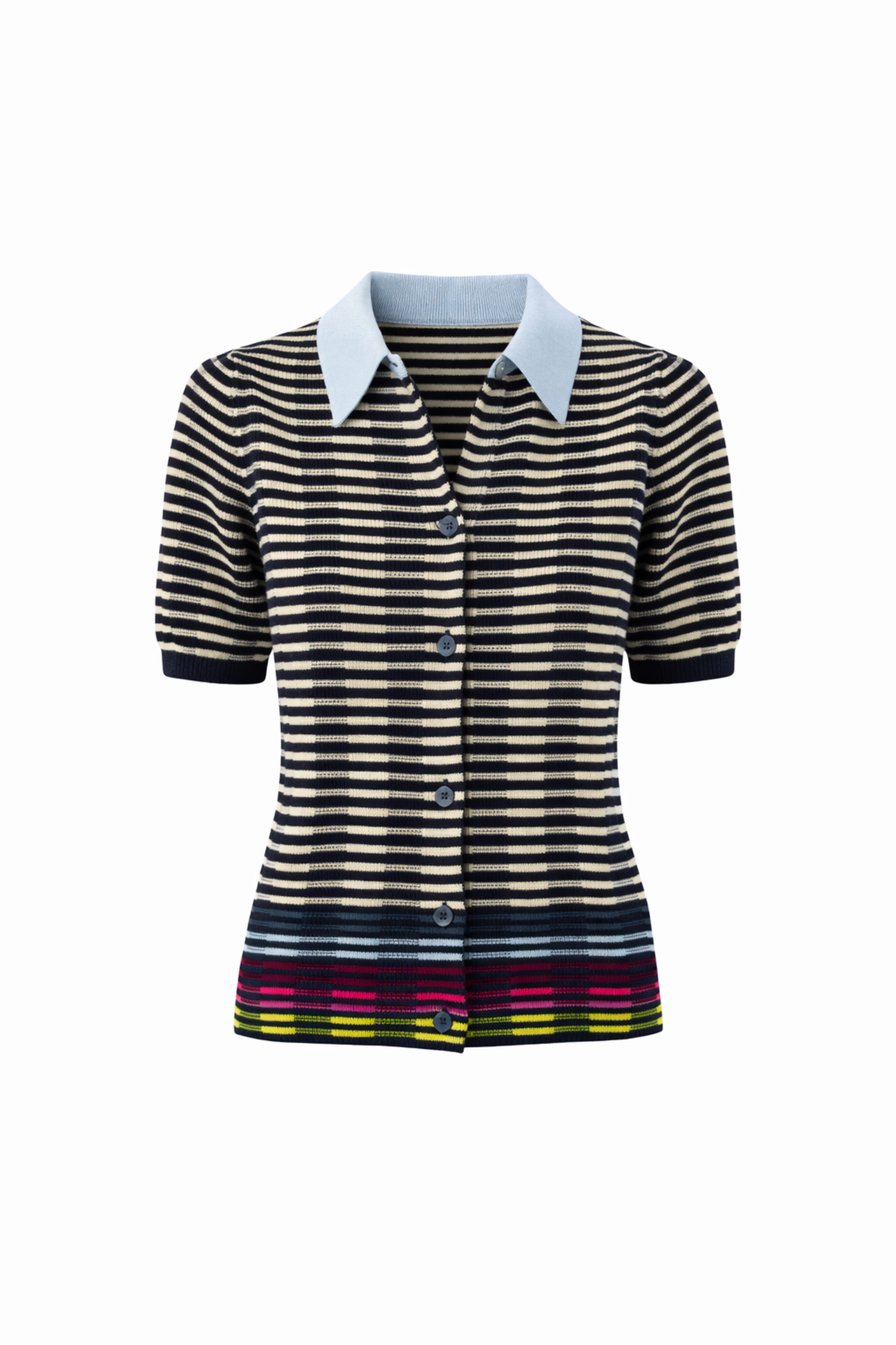 Wave Knit Short Sleeve Polo Shirt