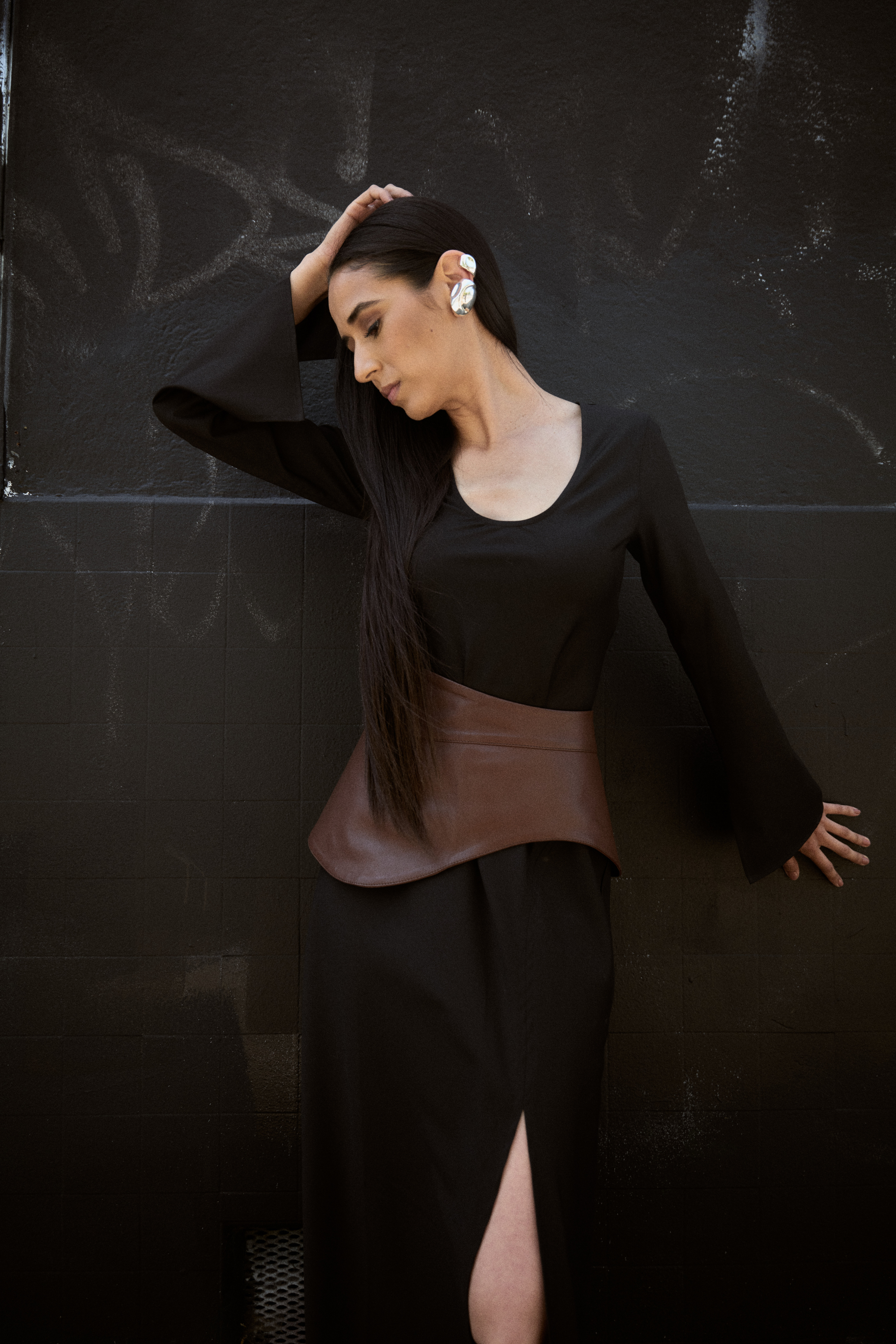 SLOAN The Bias Black Dress