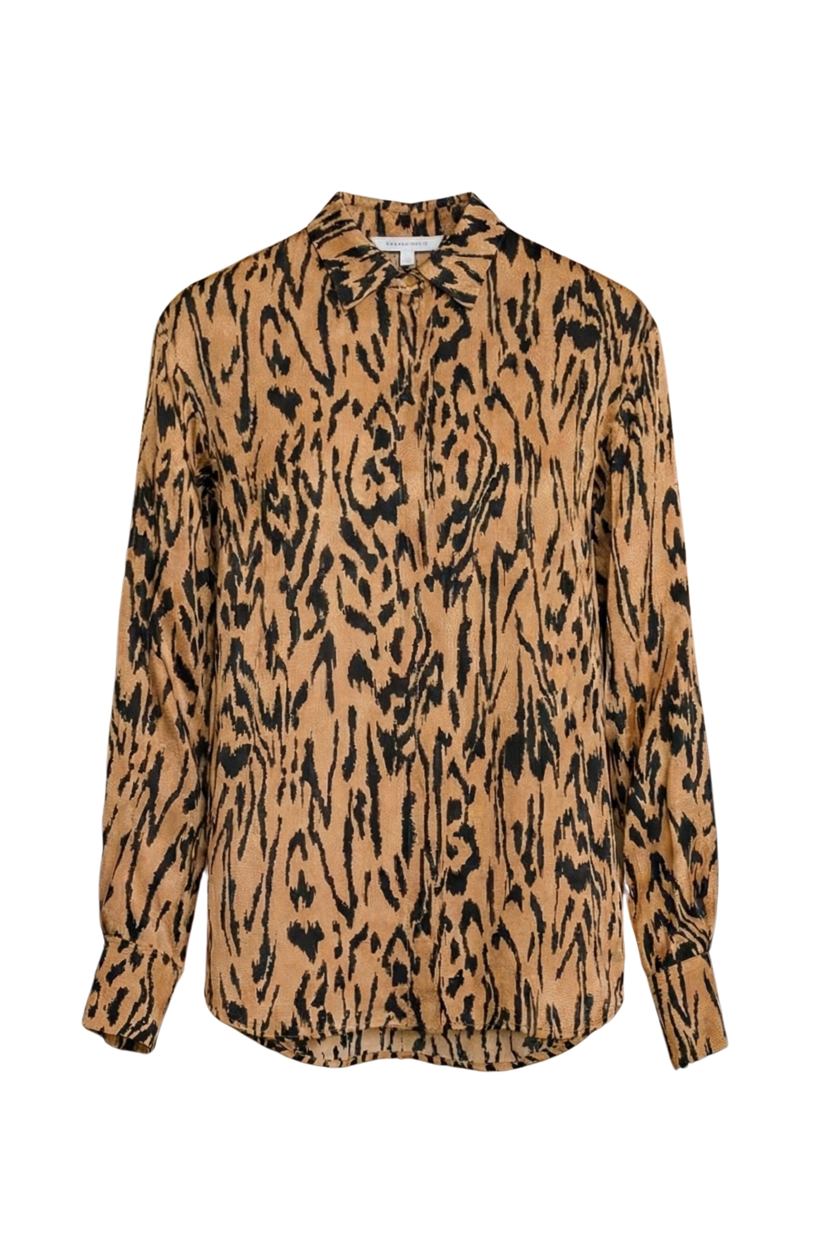 "Moiree" Print Satin Oversized Shirt
