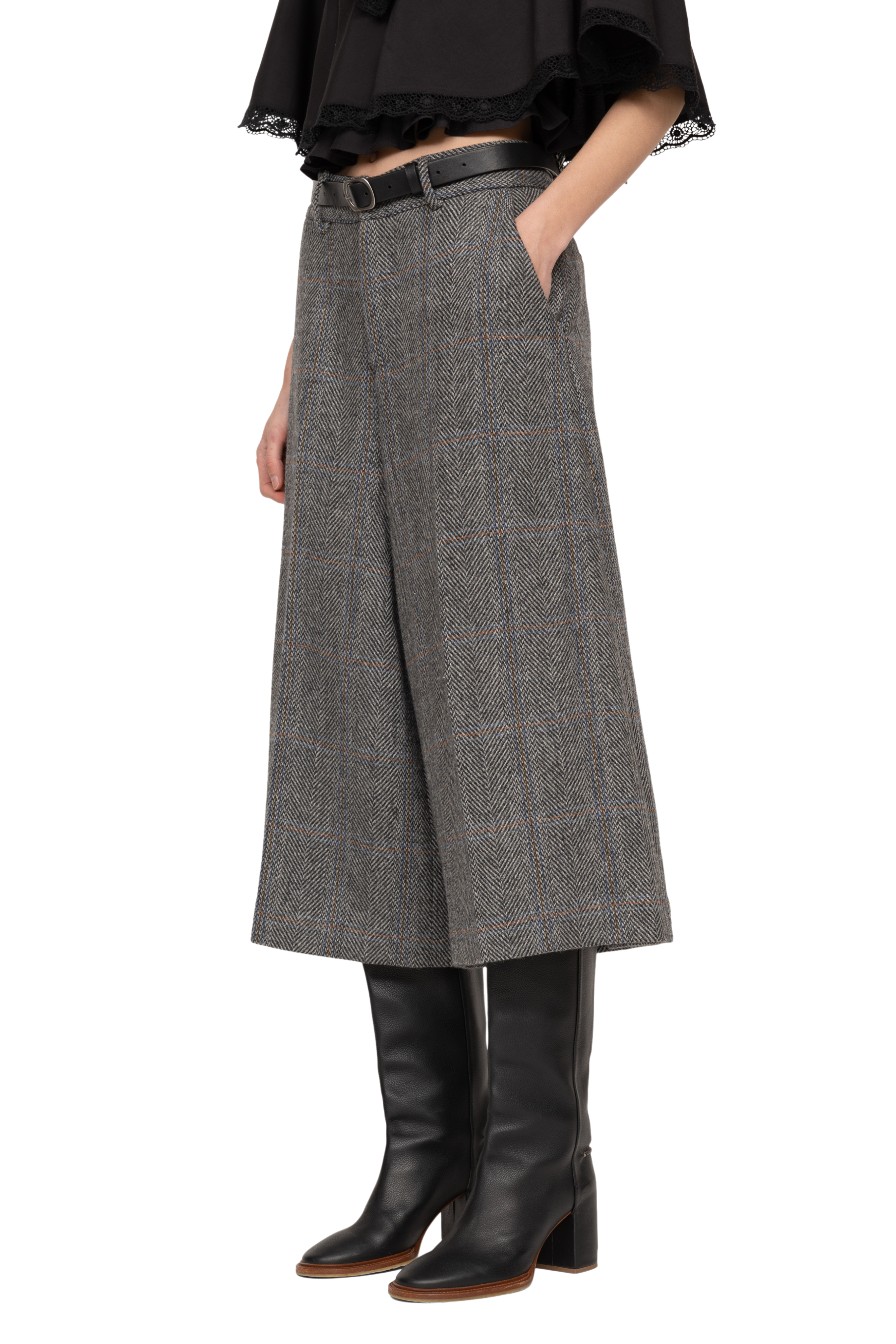 Eleni Culotte Pants with Leather Belt