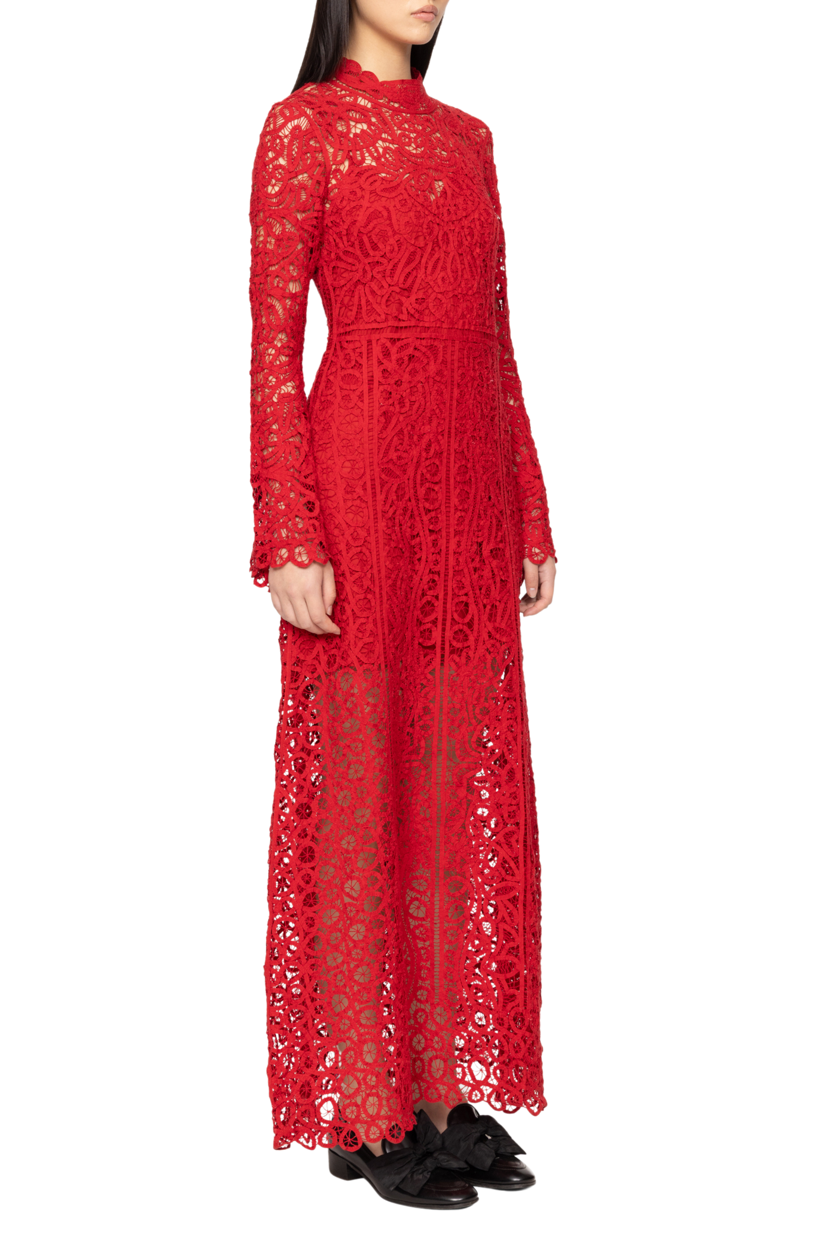 Adelina Battenberg Lace Maxi Dress