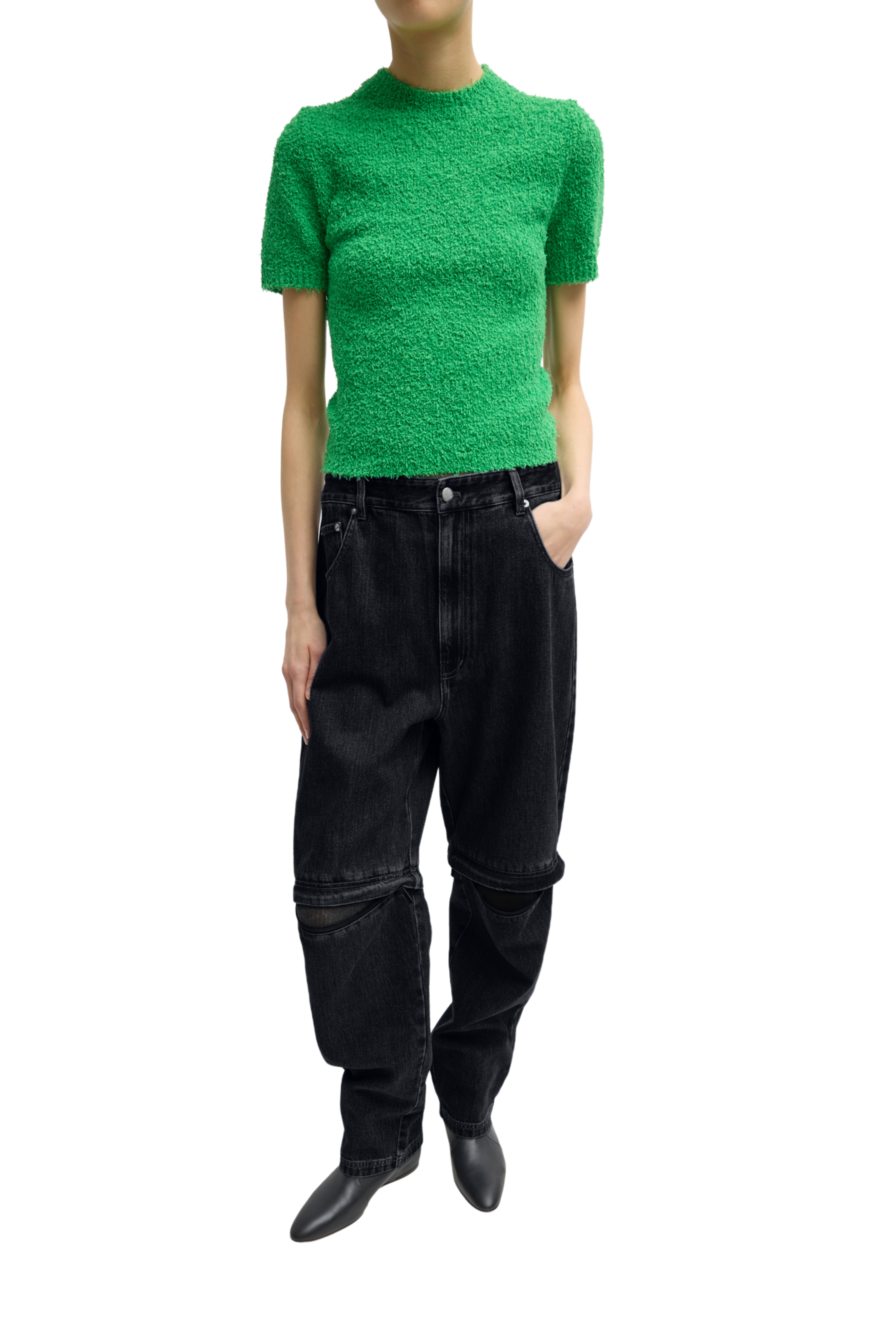 Black Denim Lars Convertible Zip Jean