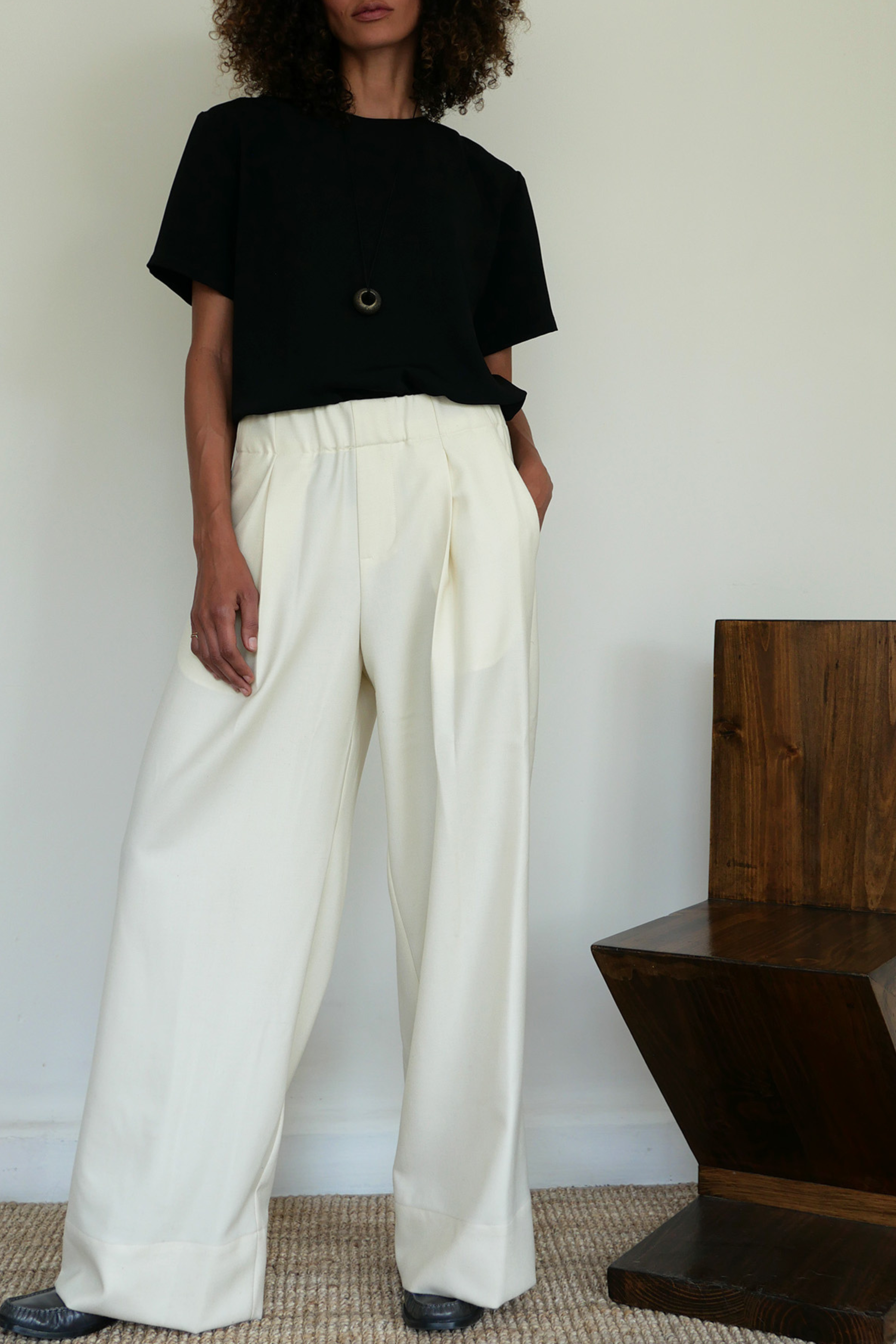 Crepe T-Shirt in Black