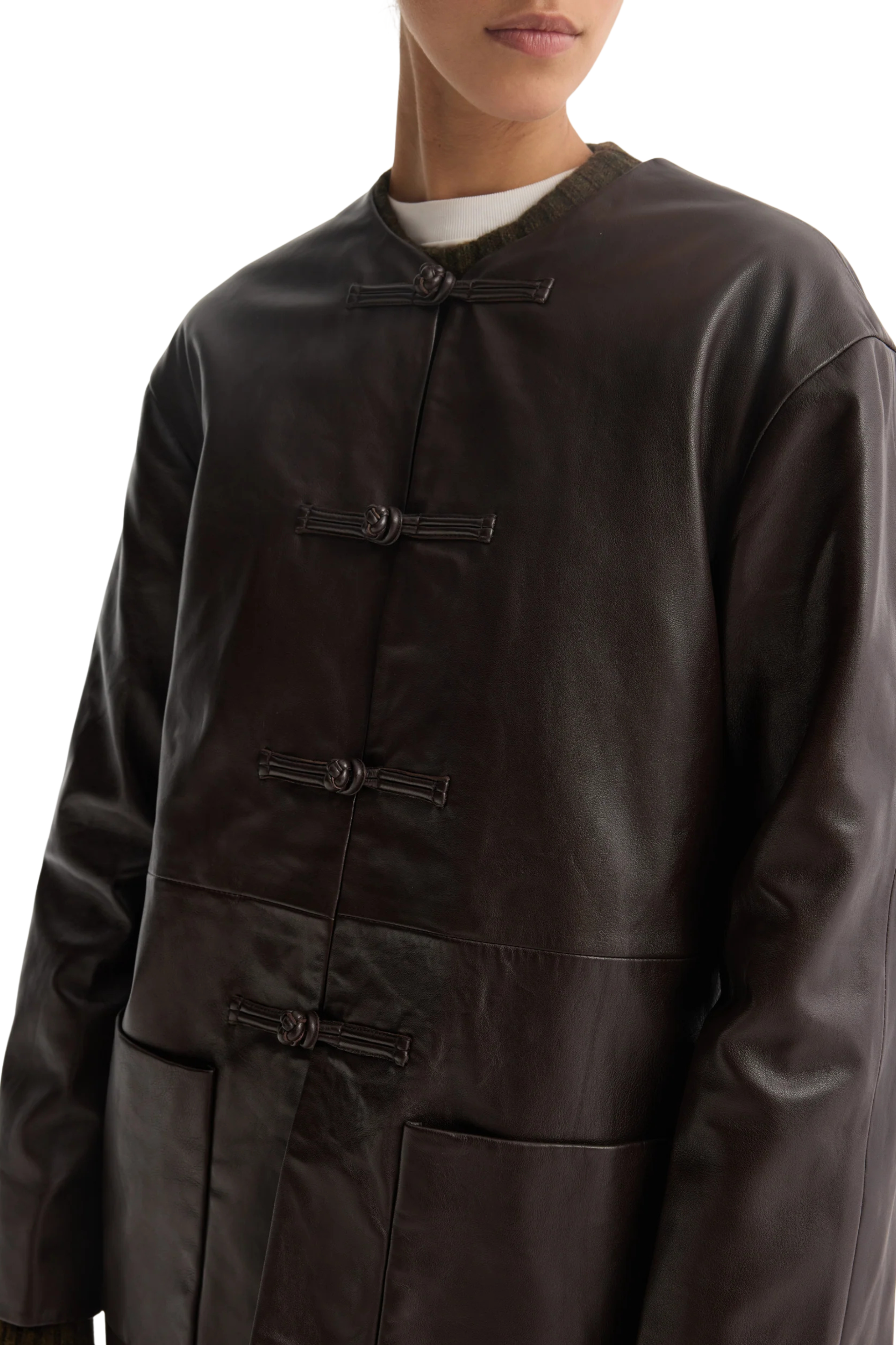 Mandarin Leather Jacket