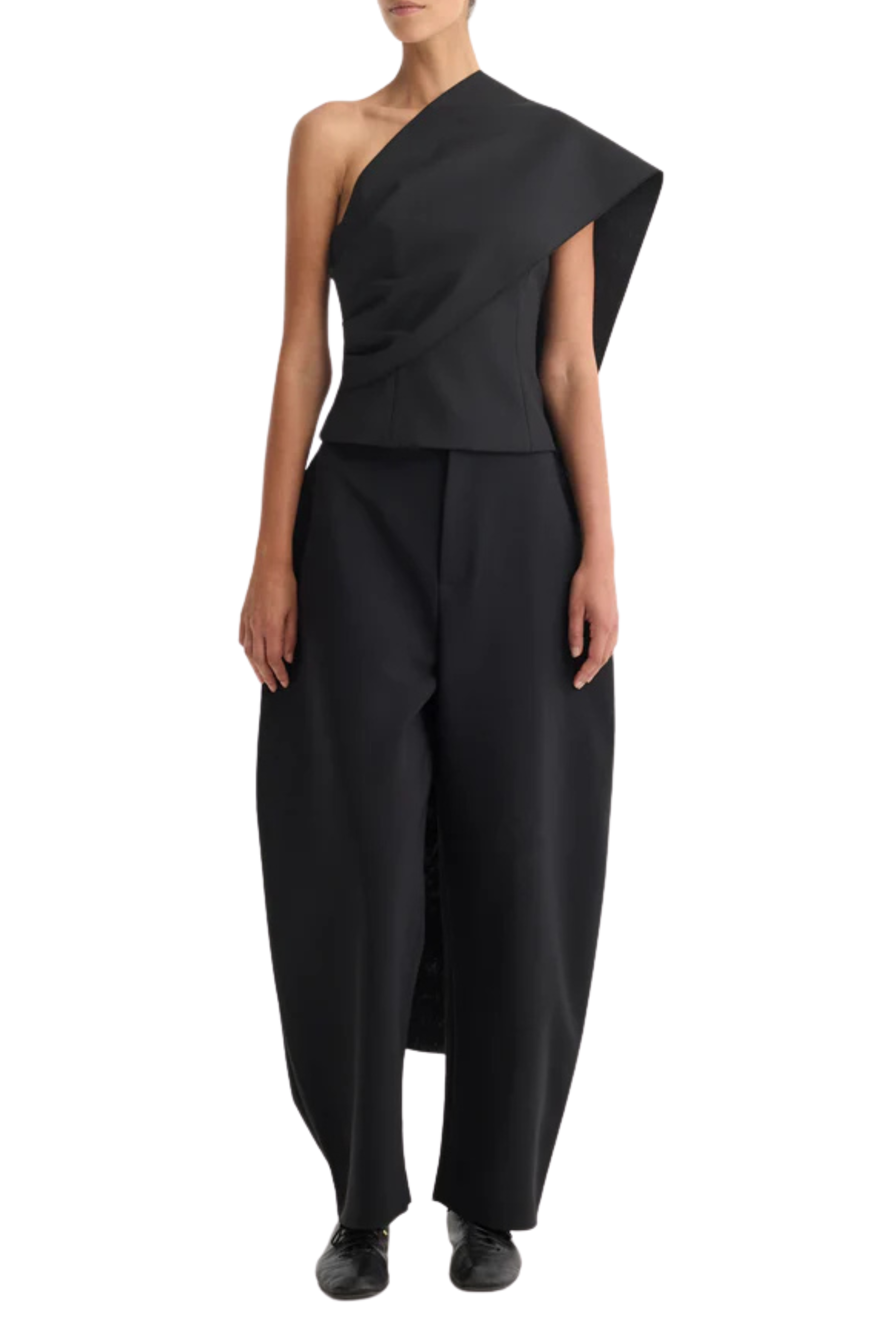 One-Shoulder Cape Top