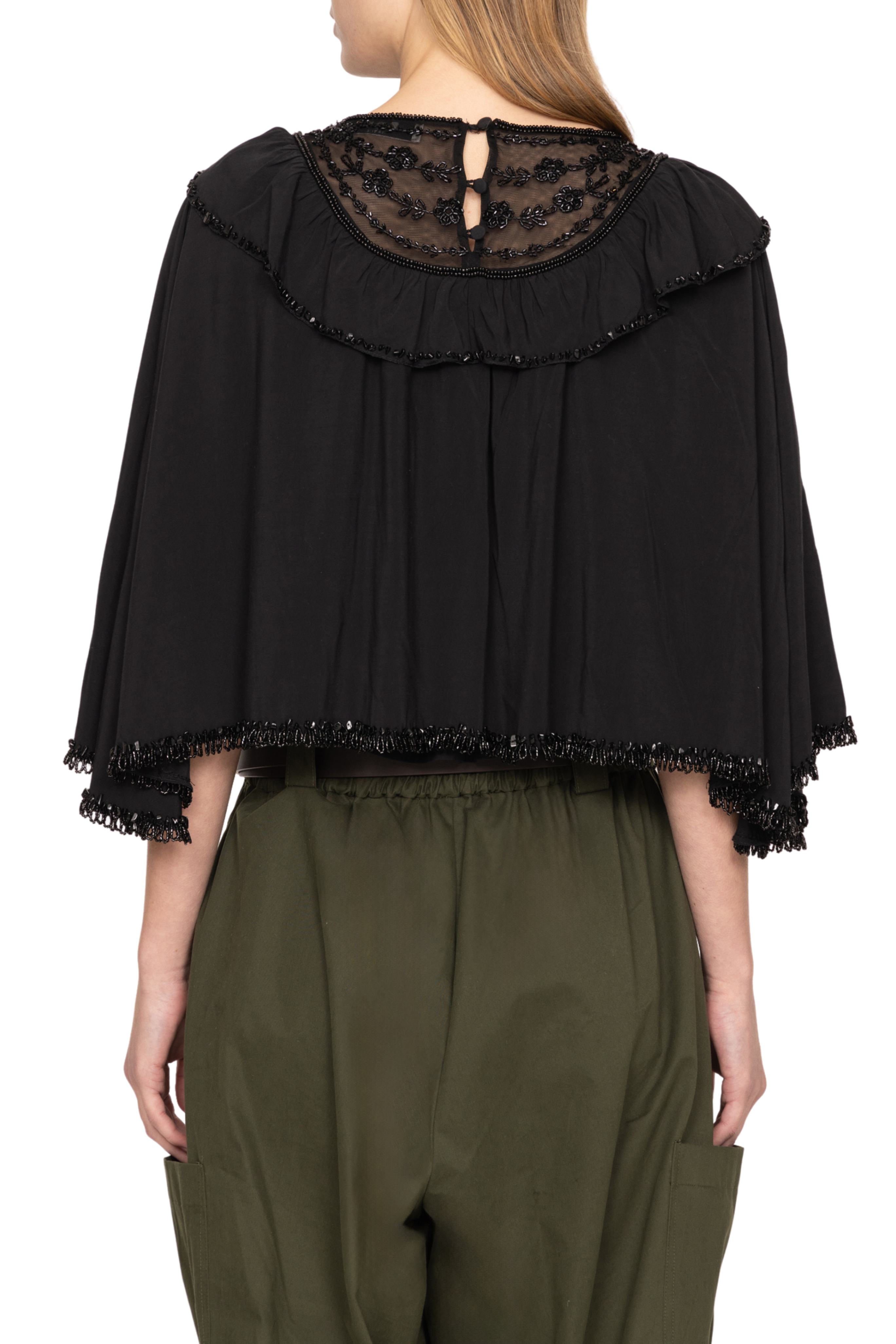 Shanna Lace Beaded Capelet Top