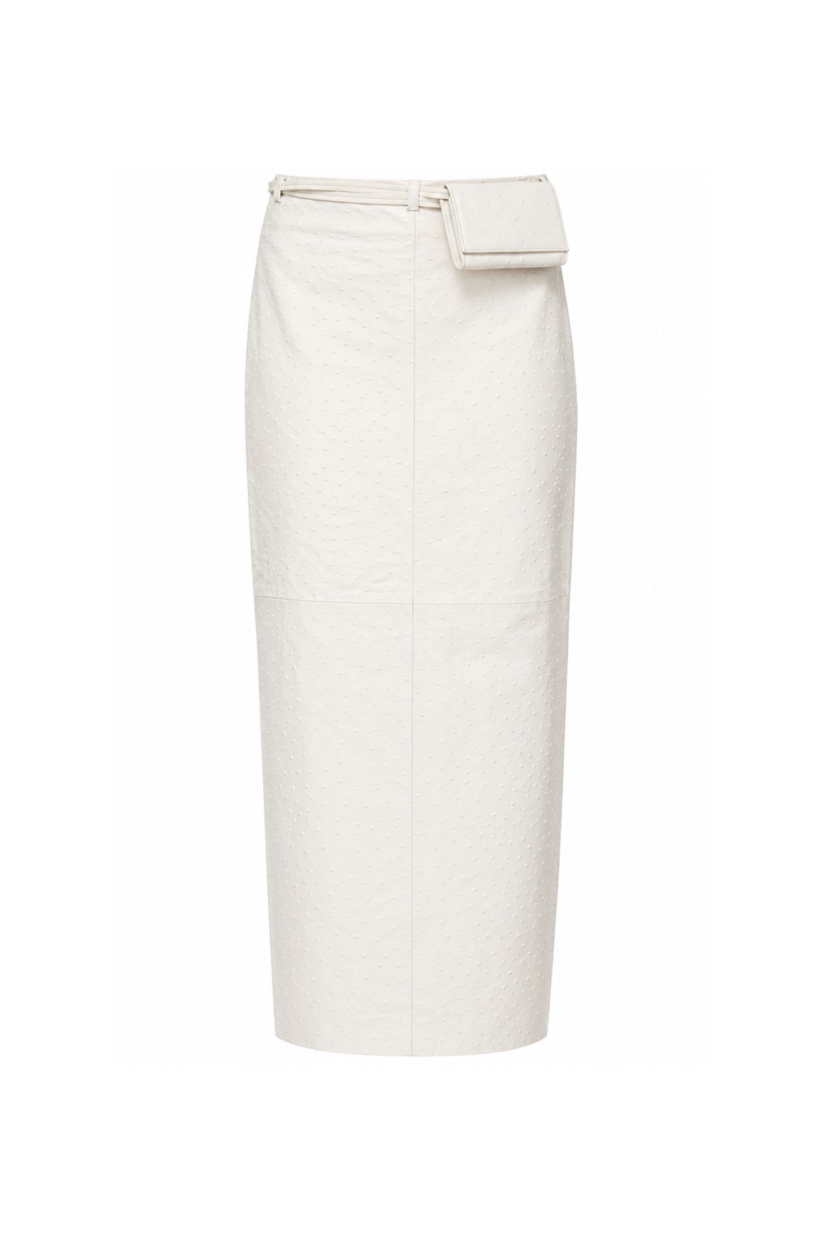 Ostrich leather pouch skirt