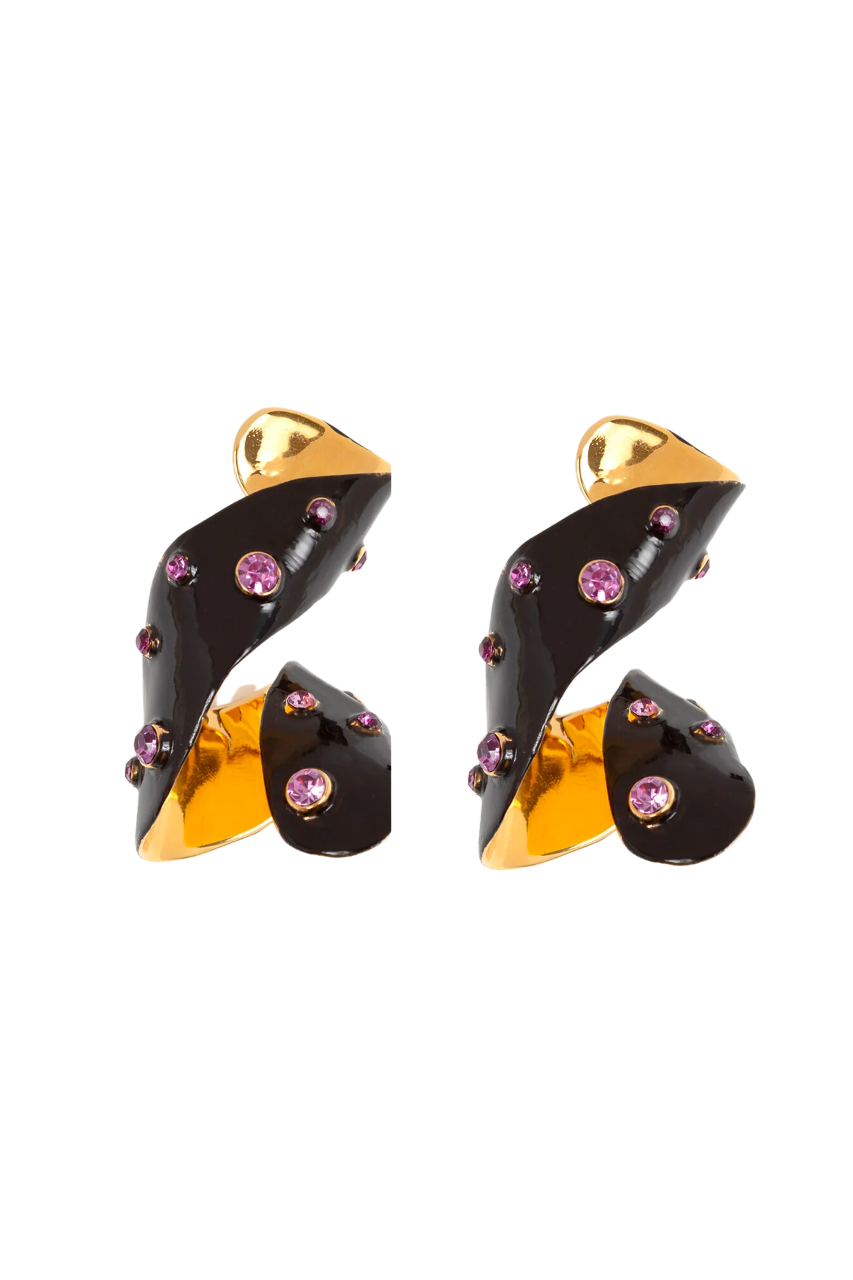 DRIES VAN NOTEN Black Geometric Earrings