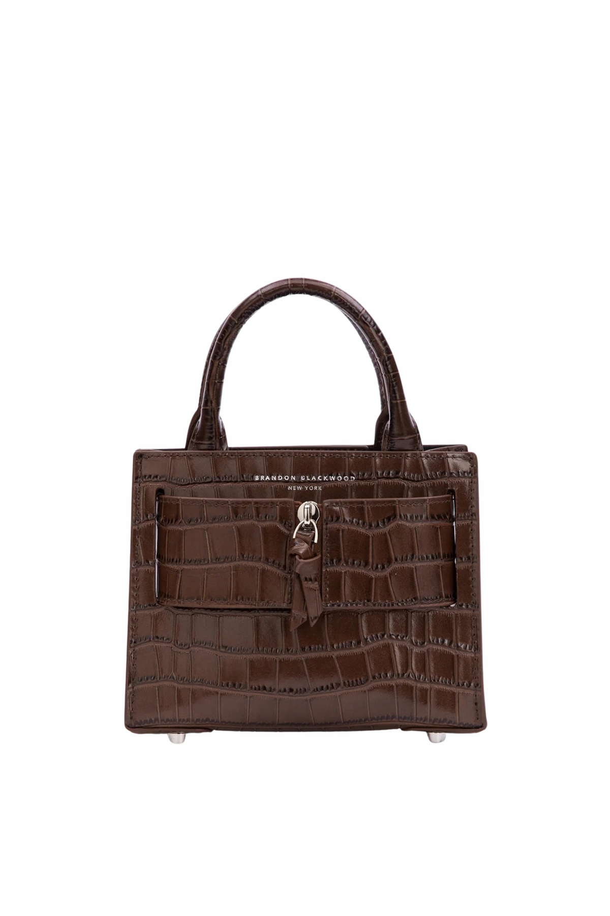 Kuei® Bag - Chocolate Brown Croc Embossed Leather