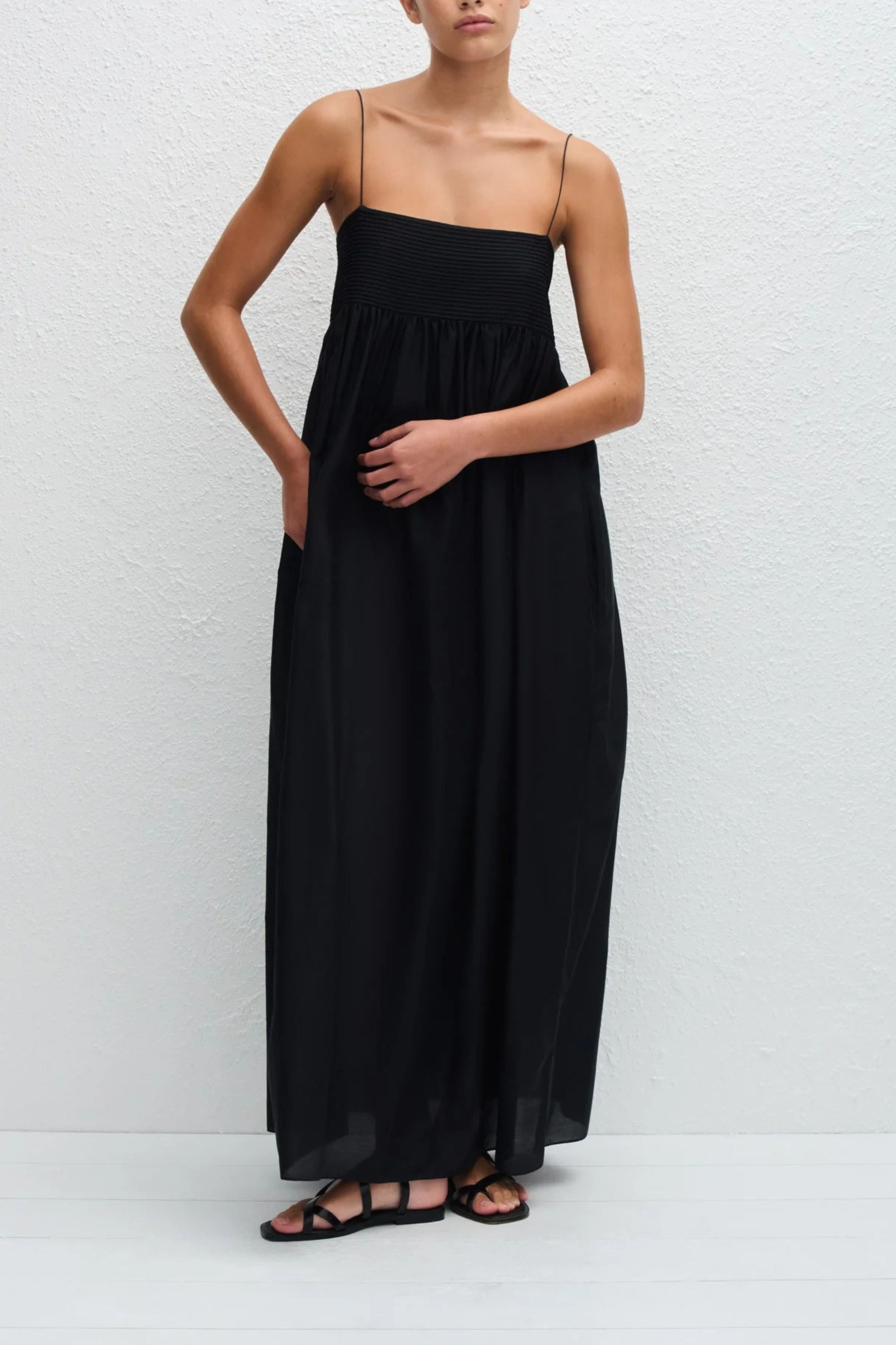 Empire Pintuck Bodice Dress