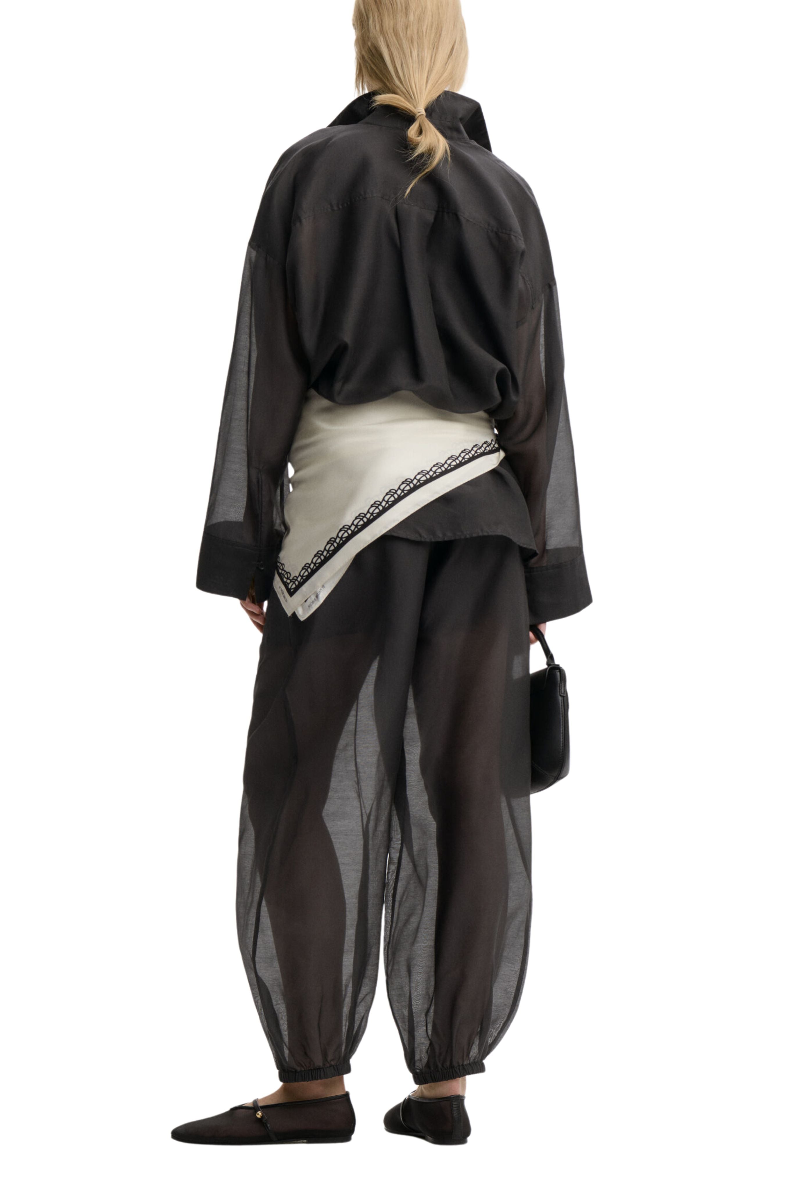 Lumas Silk Organza Trousers - Black