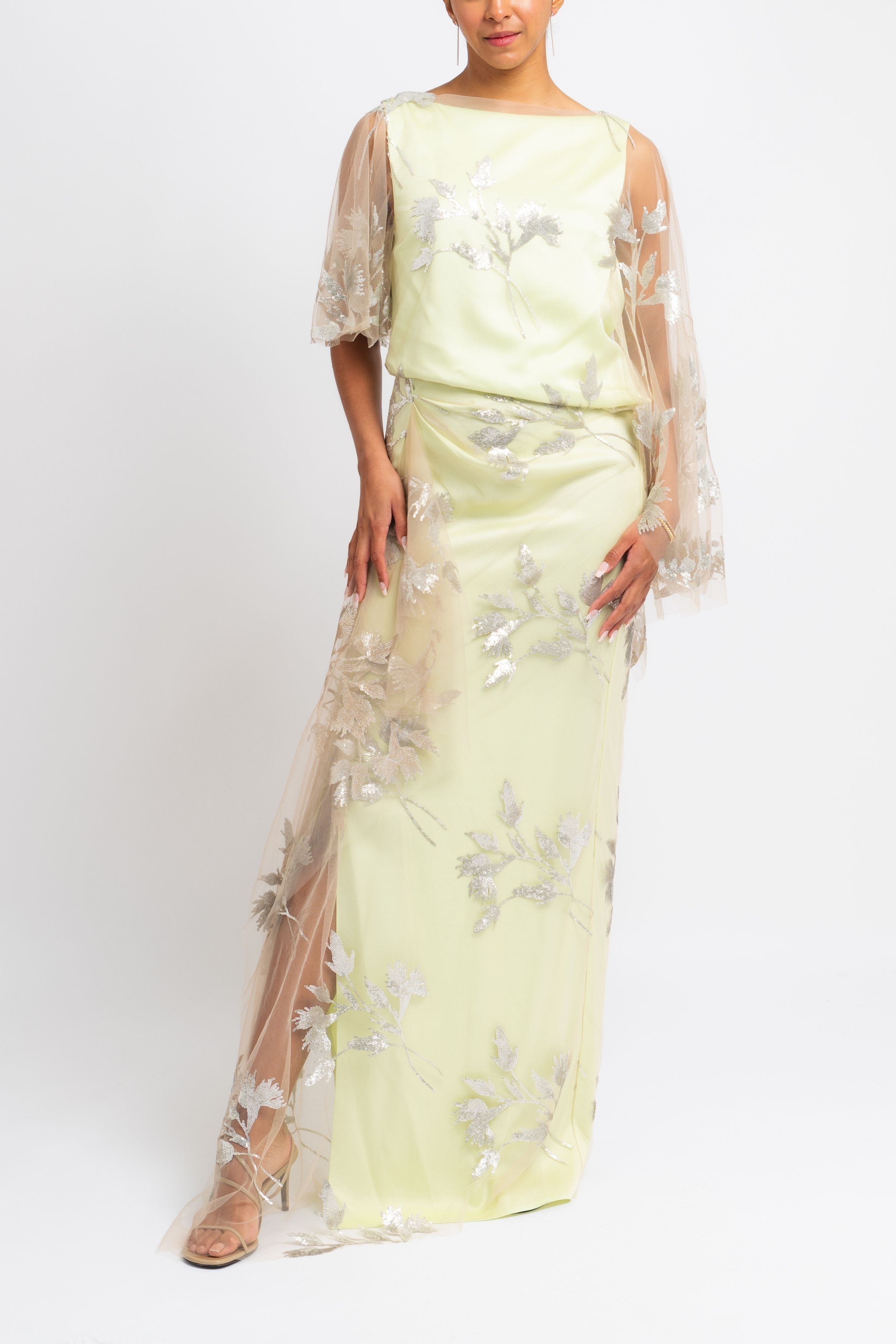 Short Sleeve Drape Gown