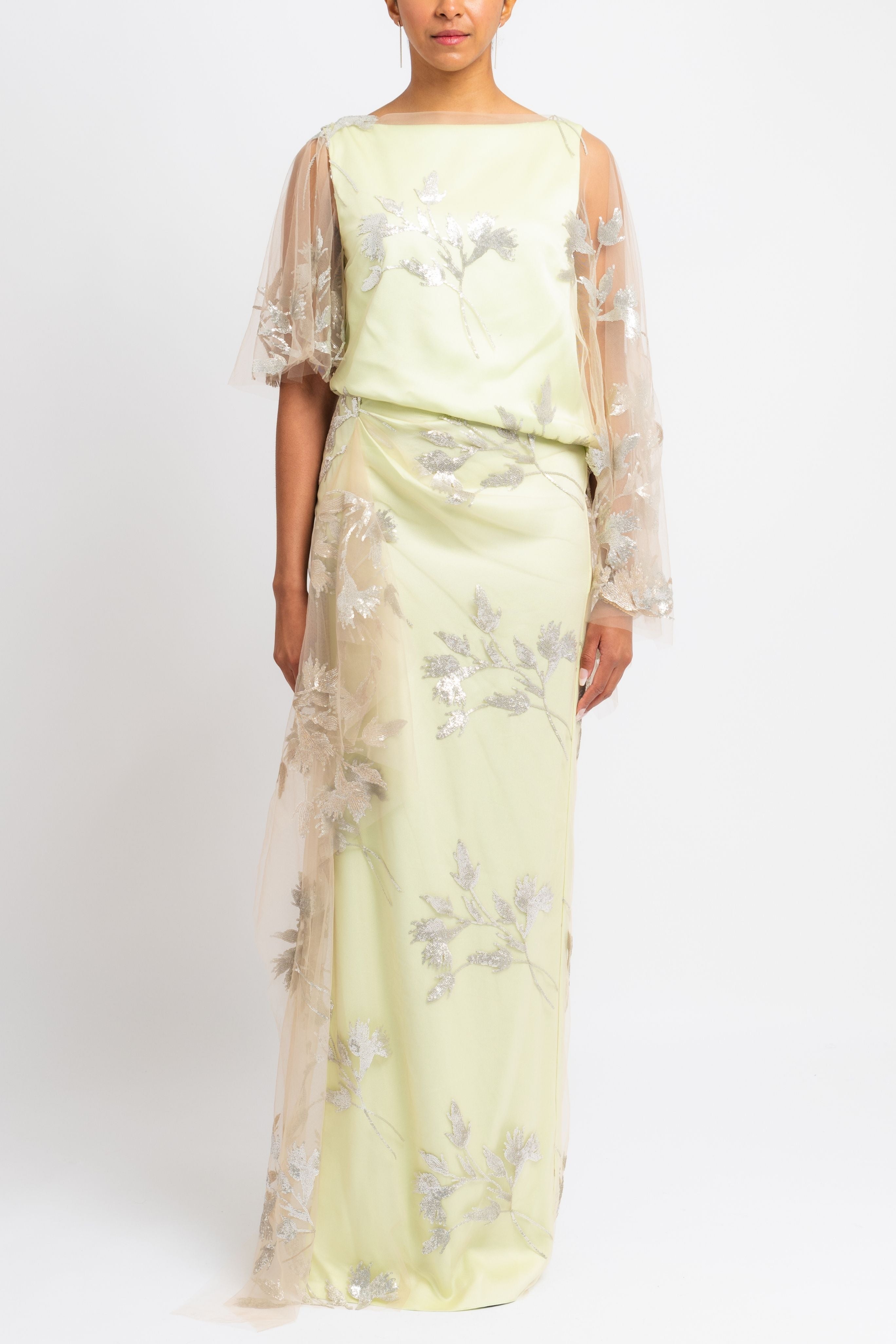 Short Sleeve Drape Gown